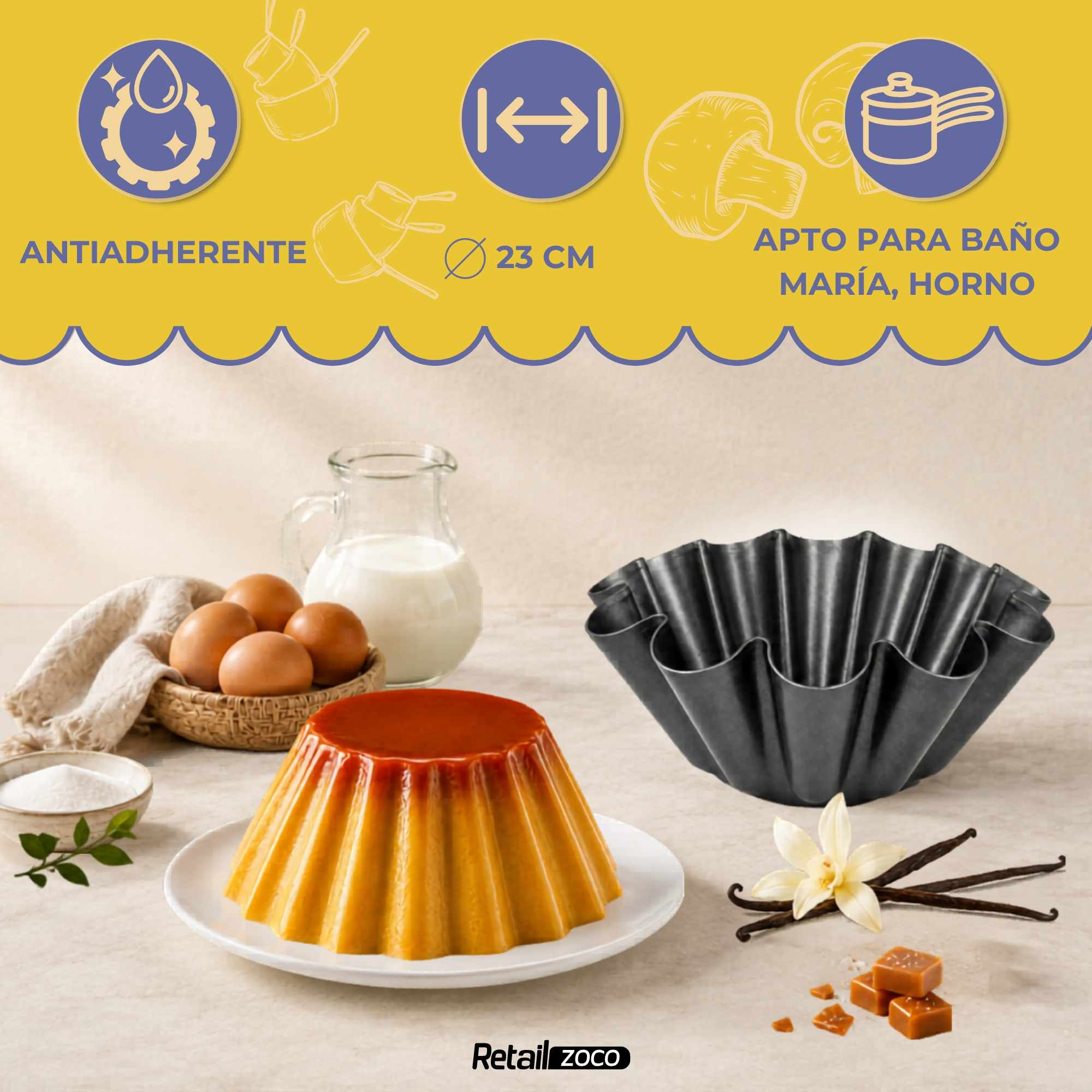Flanero Rizado antiadherente 23 cm - imagen 2