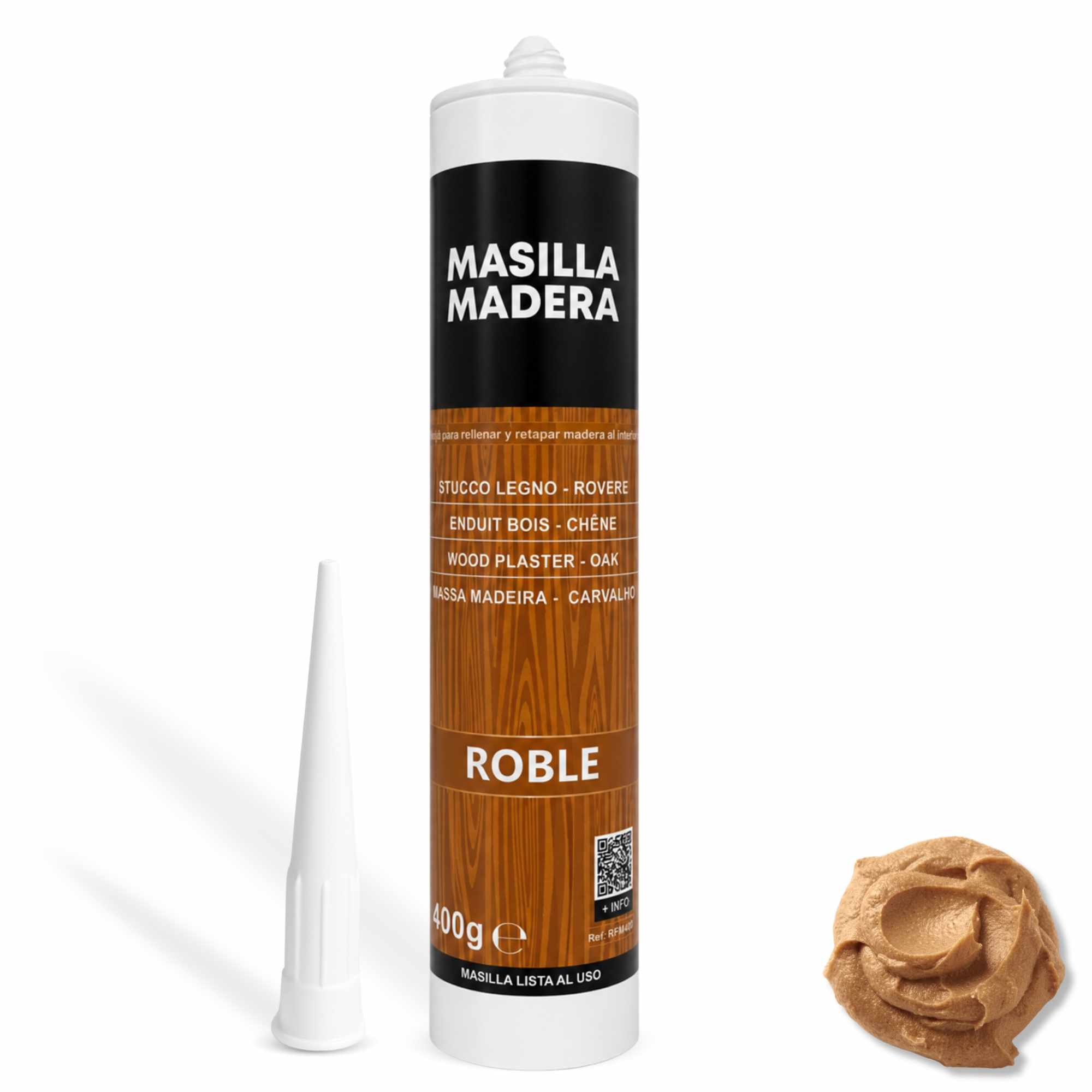 Masilla madera Roble para pistola 400 gramos - imagen 1