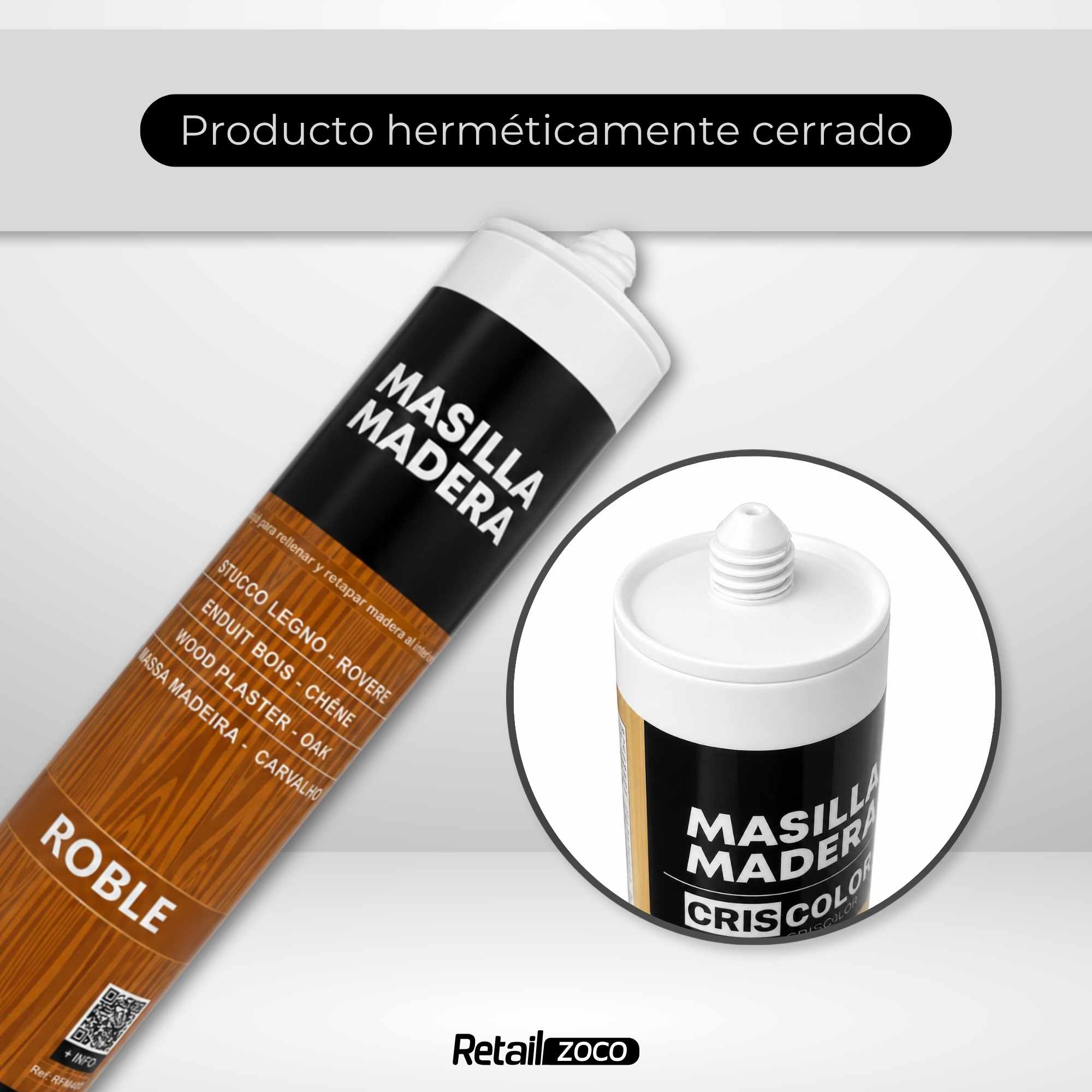 Masilla madera Roble para pistola 400 gramos - imagen 6