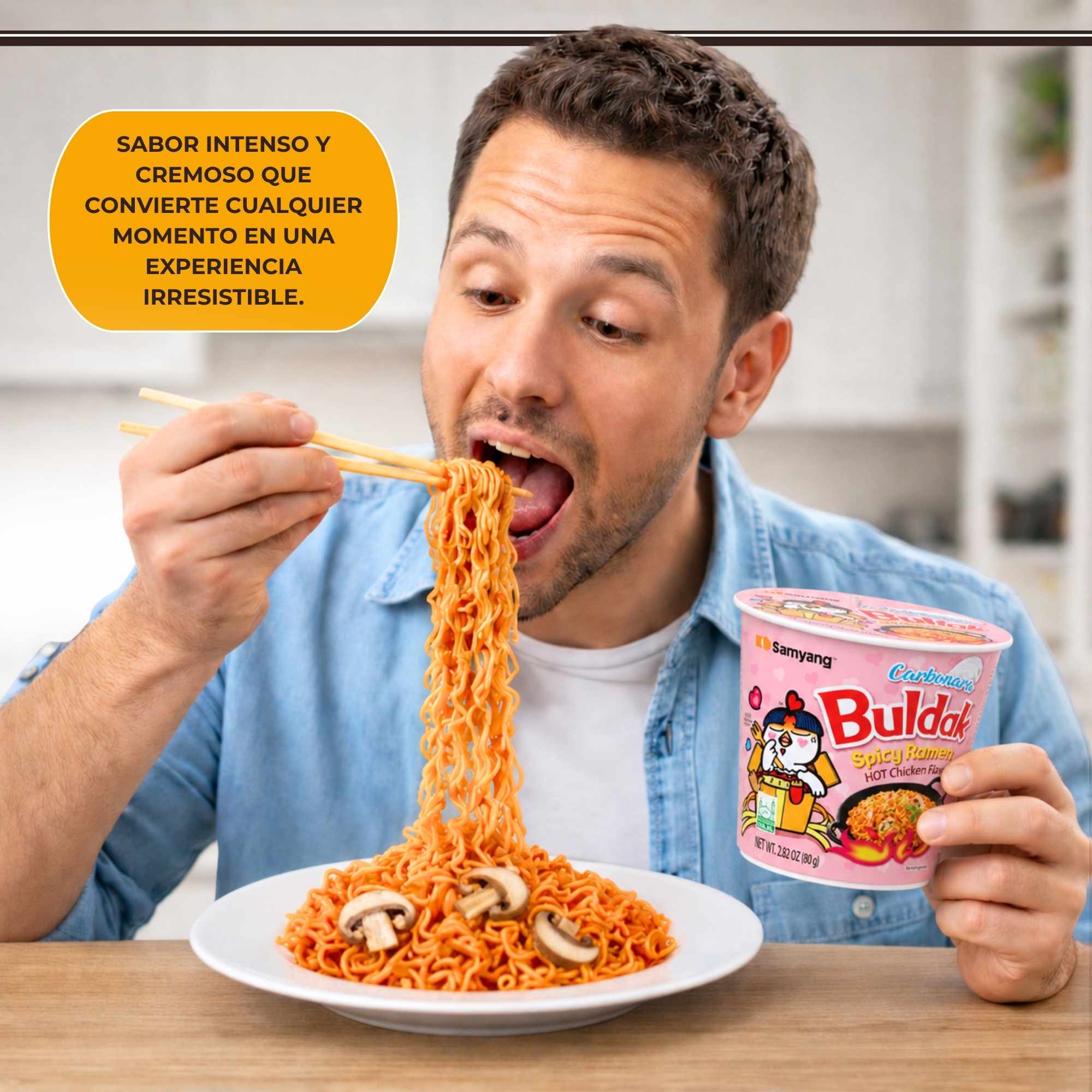 Hot Chicken Ramen Buldak Carbonara 80 g - imagen 5