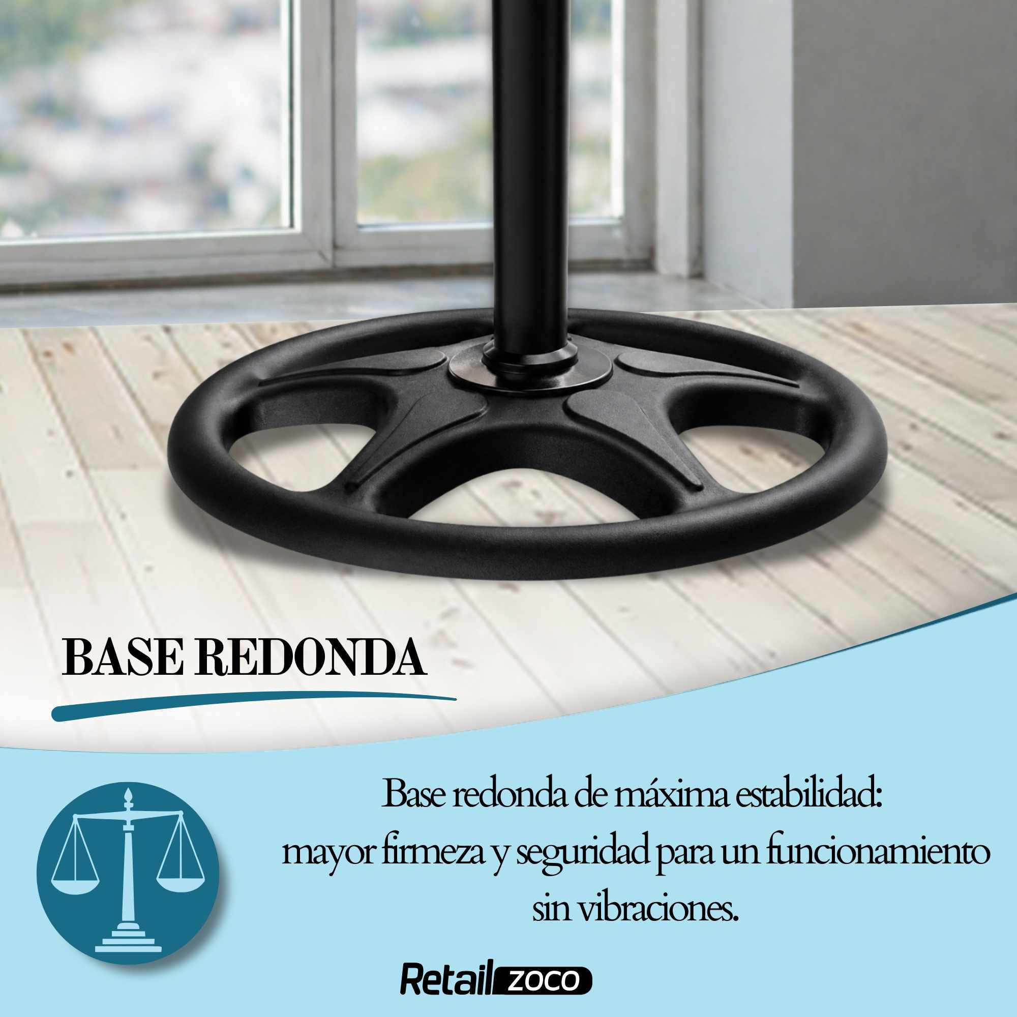 Ventilador de pie 90W Oscilante 3 velocidades color negro - imagen 4