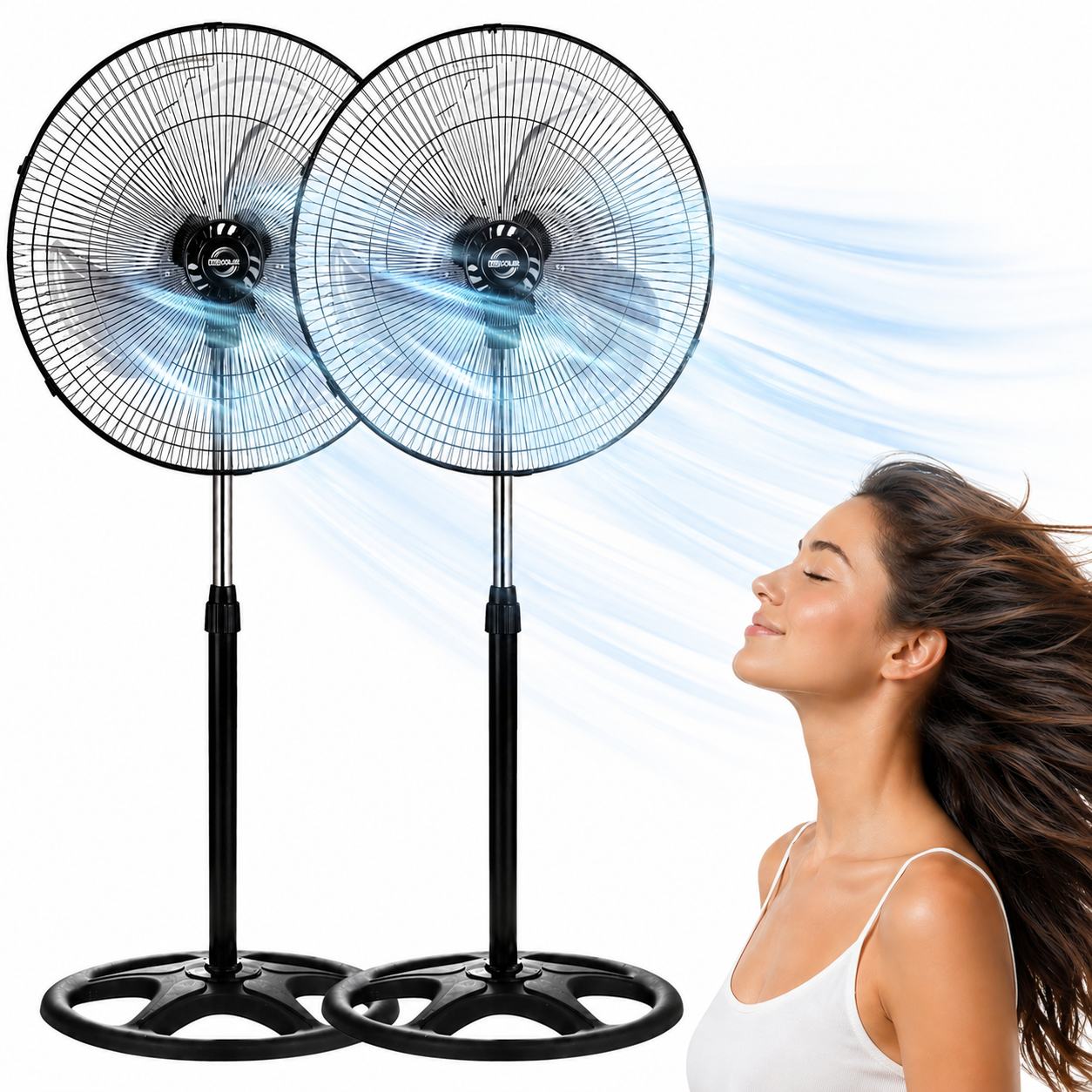 Pack 2 Ventiladores de pie 90W 3 velocidades