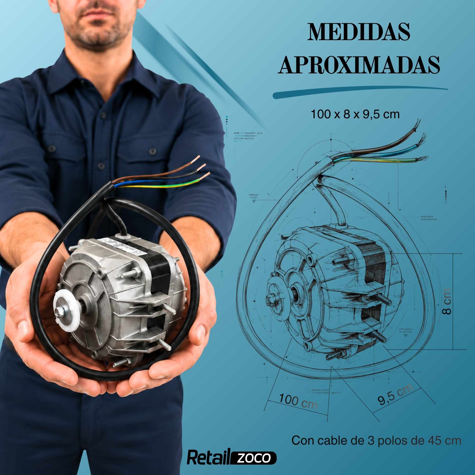 Motor de ventilador de refrigerador universal 10W 230V - imagen 4