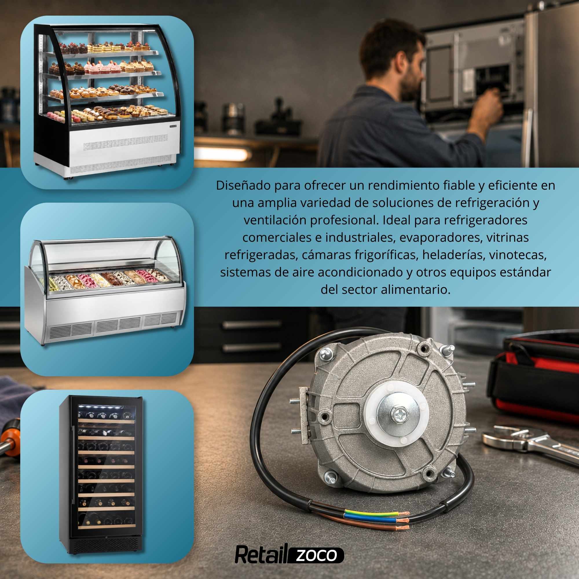 Motor de ventilador de refrigerador universal 10W 230V - imagen 5