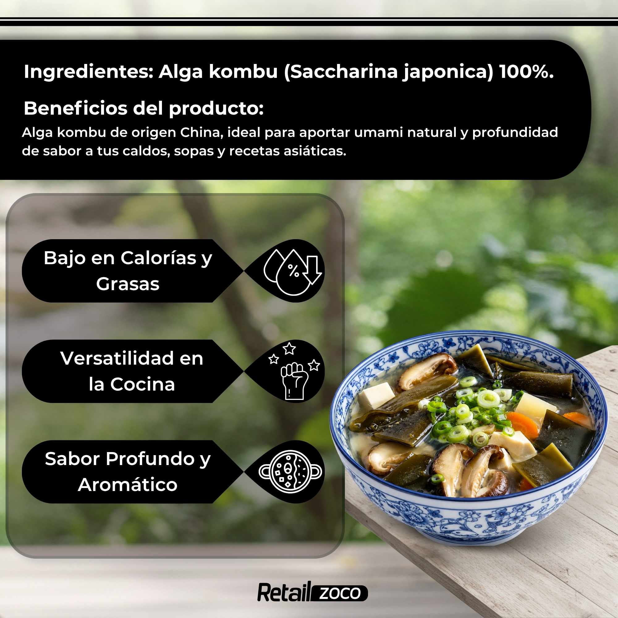 Algas Kombu Marina deshidratada 100 gr - imagen 3