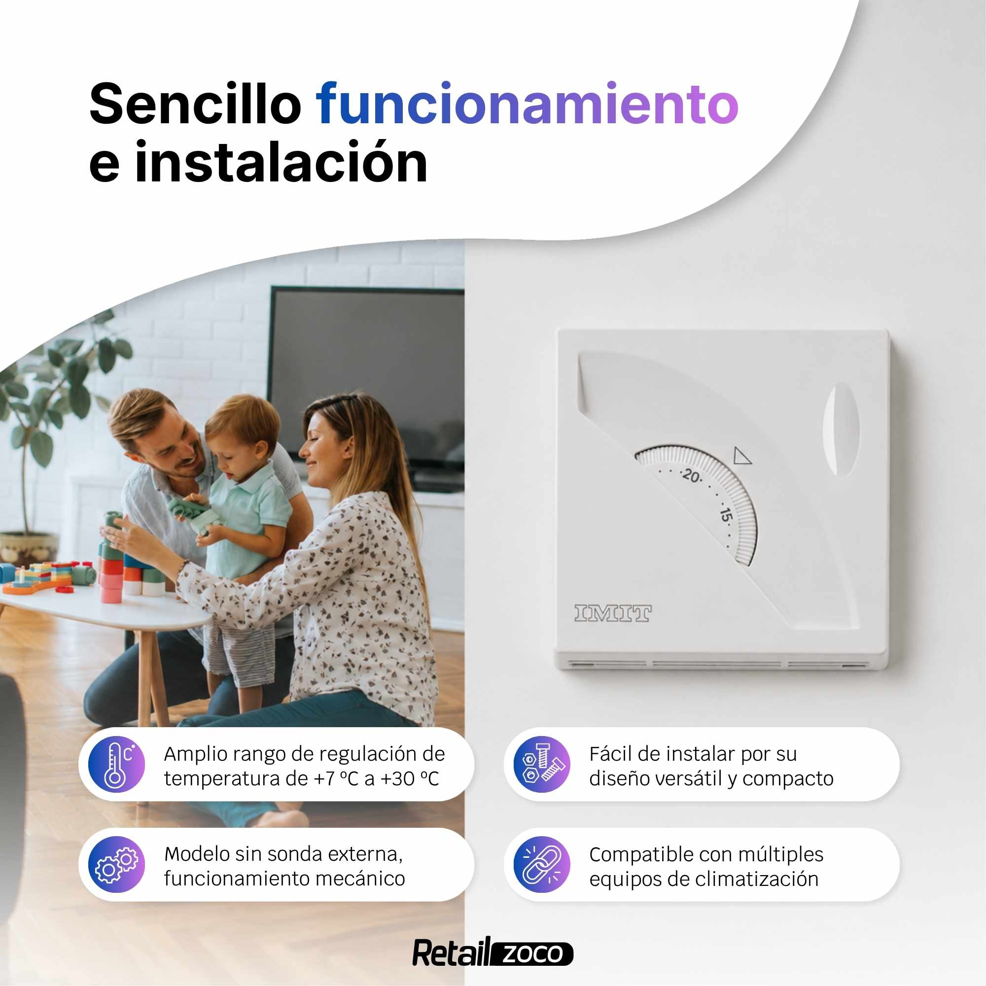 Termostato Mecánico de pared IMIT TAE1 - imagen 3