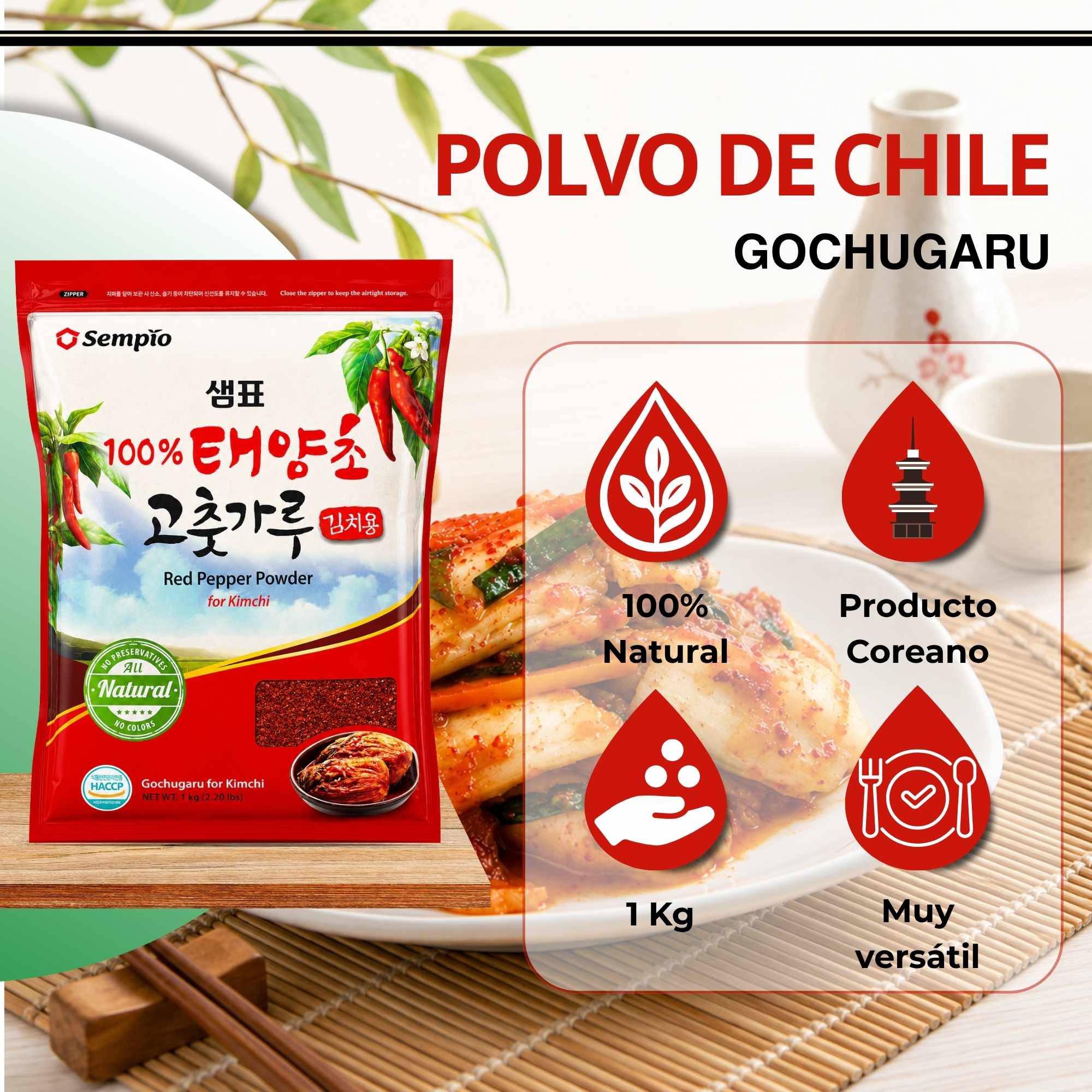 Chile coreano picante  Sempio Gochugaru 1 kg - imagen 2