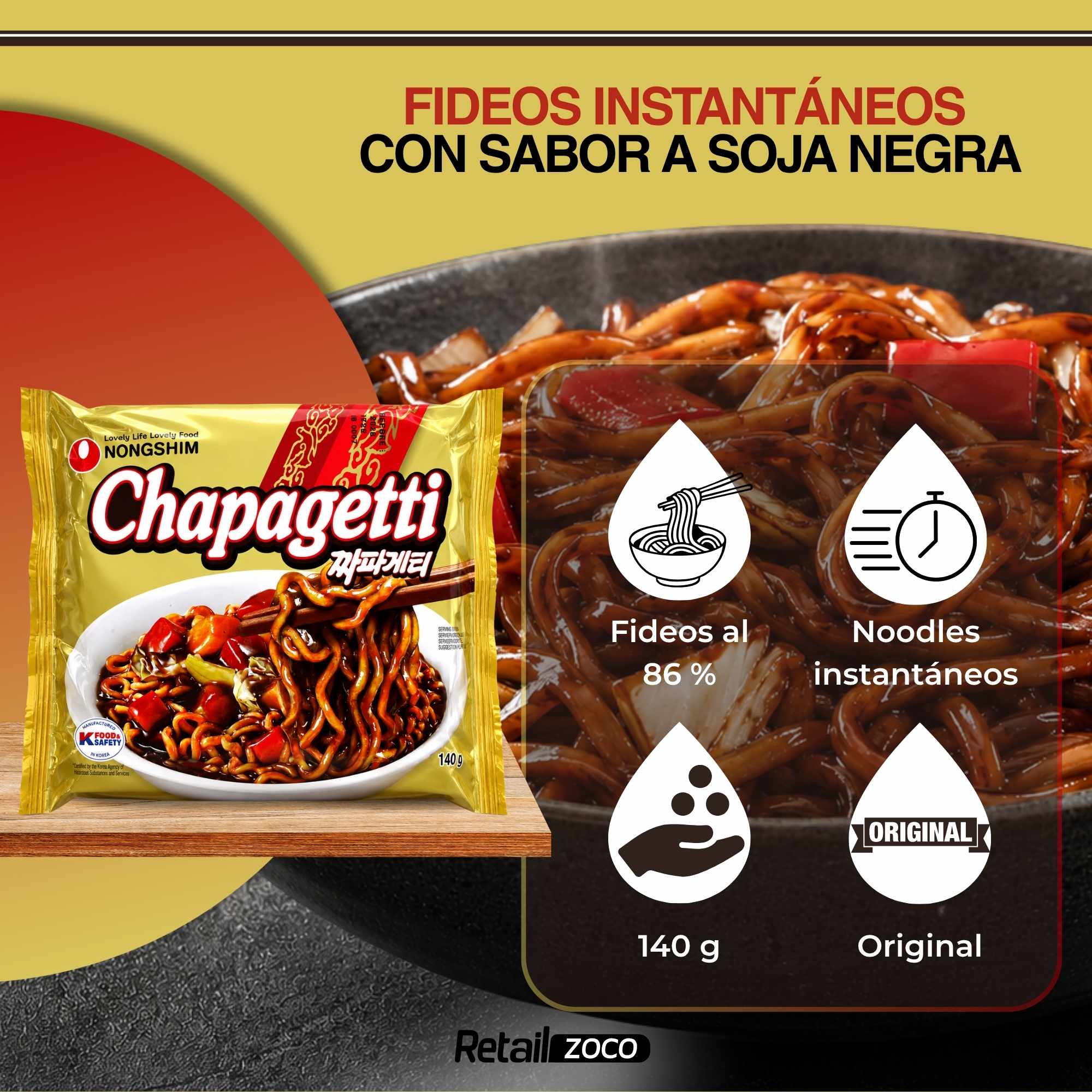 Fideos Instantáneos Sopa Chapagetti 140 g - imagen 2