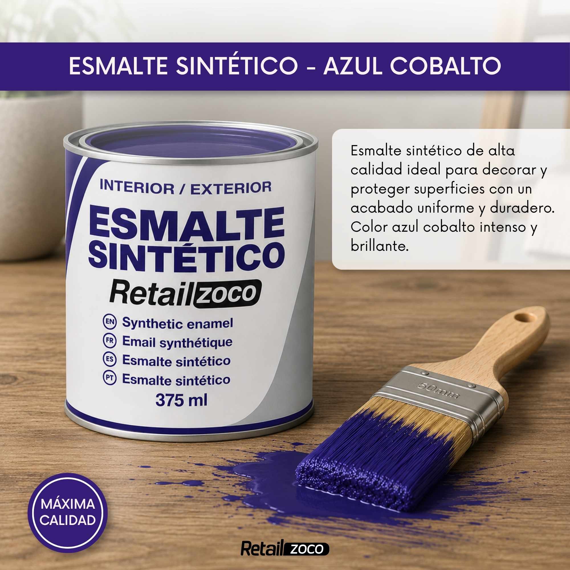 Esmalte sintetico Azul cobalto 375 ml - imagen 2
