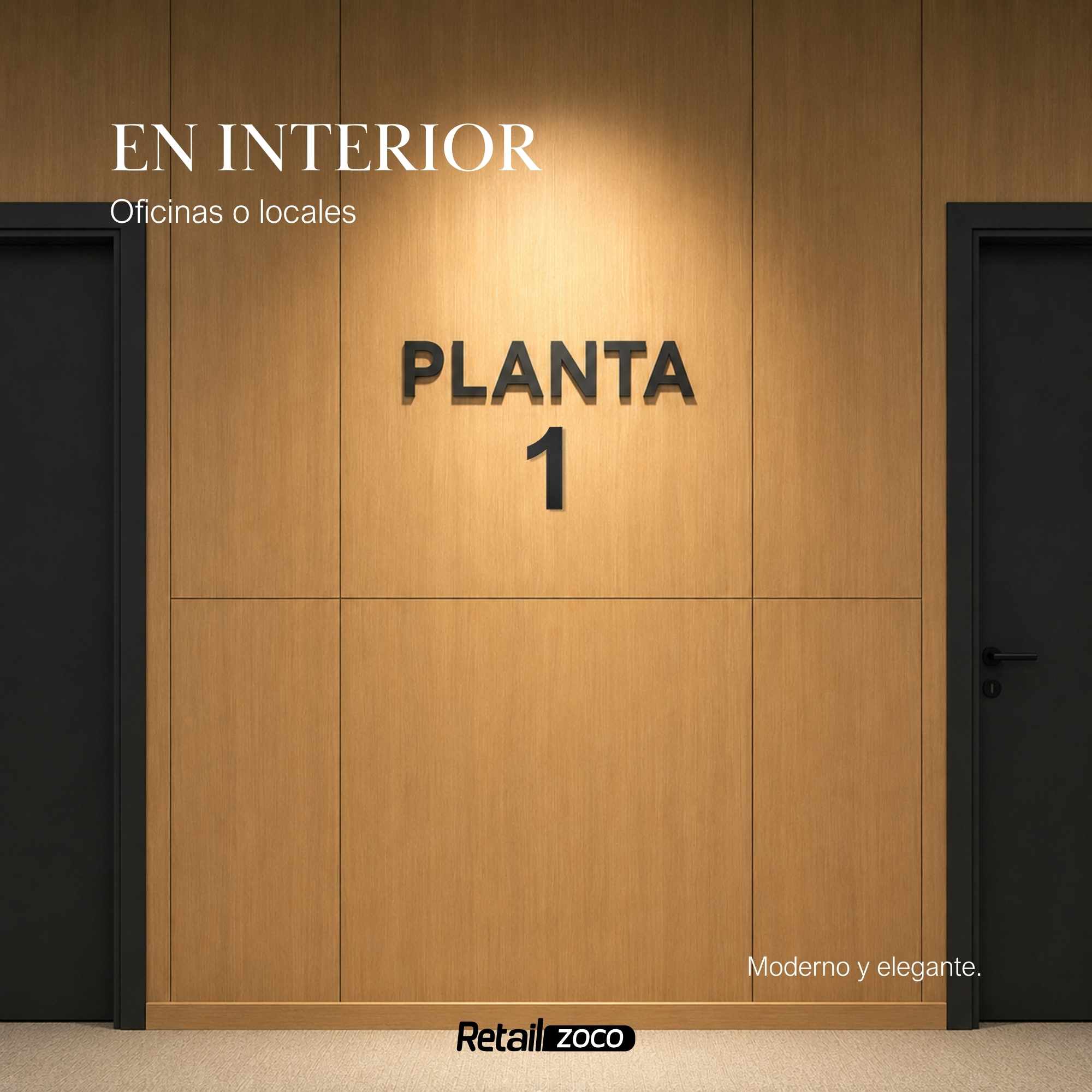 Numero 1 flotante en acero inoxidable 15.2 cm Negro - imagen 4