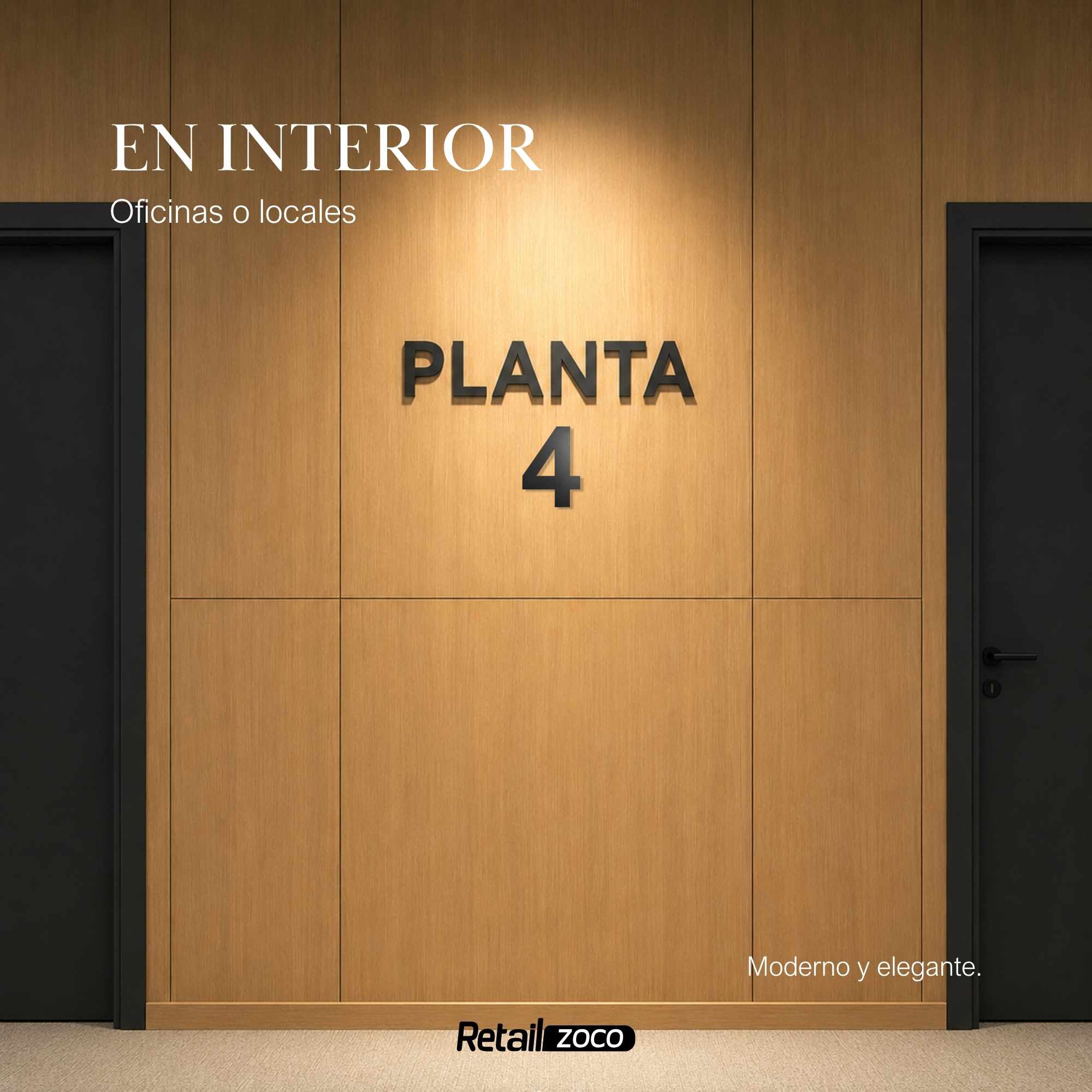 Numero 4 flotante en acero inoxidable 15.2 cm Negro - imagen 4