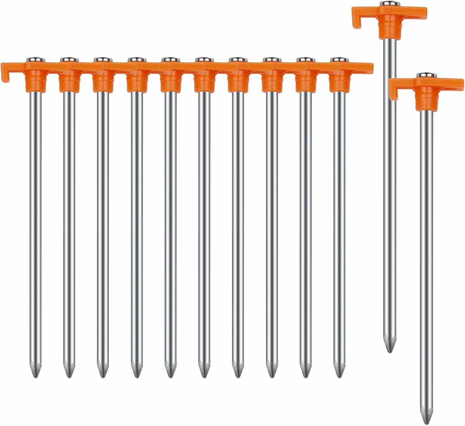 Piquetas Metálicas Camping Suelo Duro Tipo T 18 cm pack de 10 uniades - imagen 1