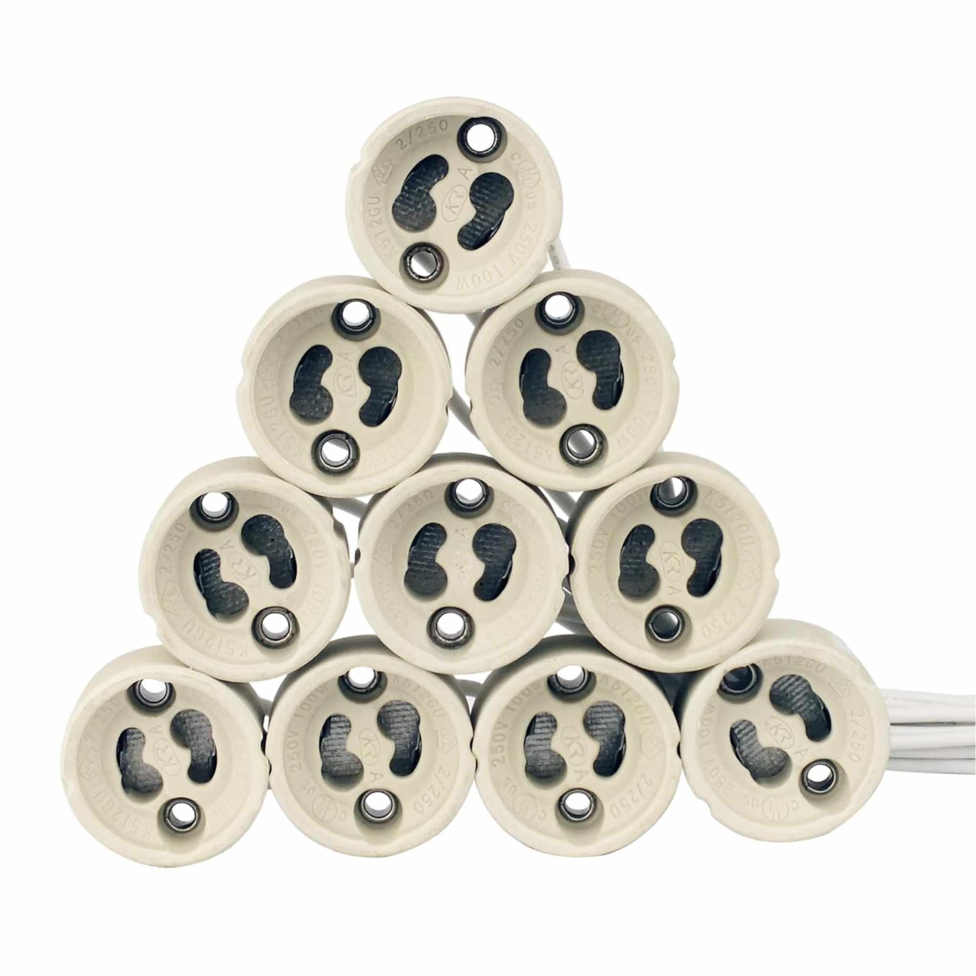 Casquillo Portalámparas GU10 ceramica 10 unidades - imagen 1