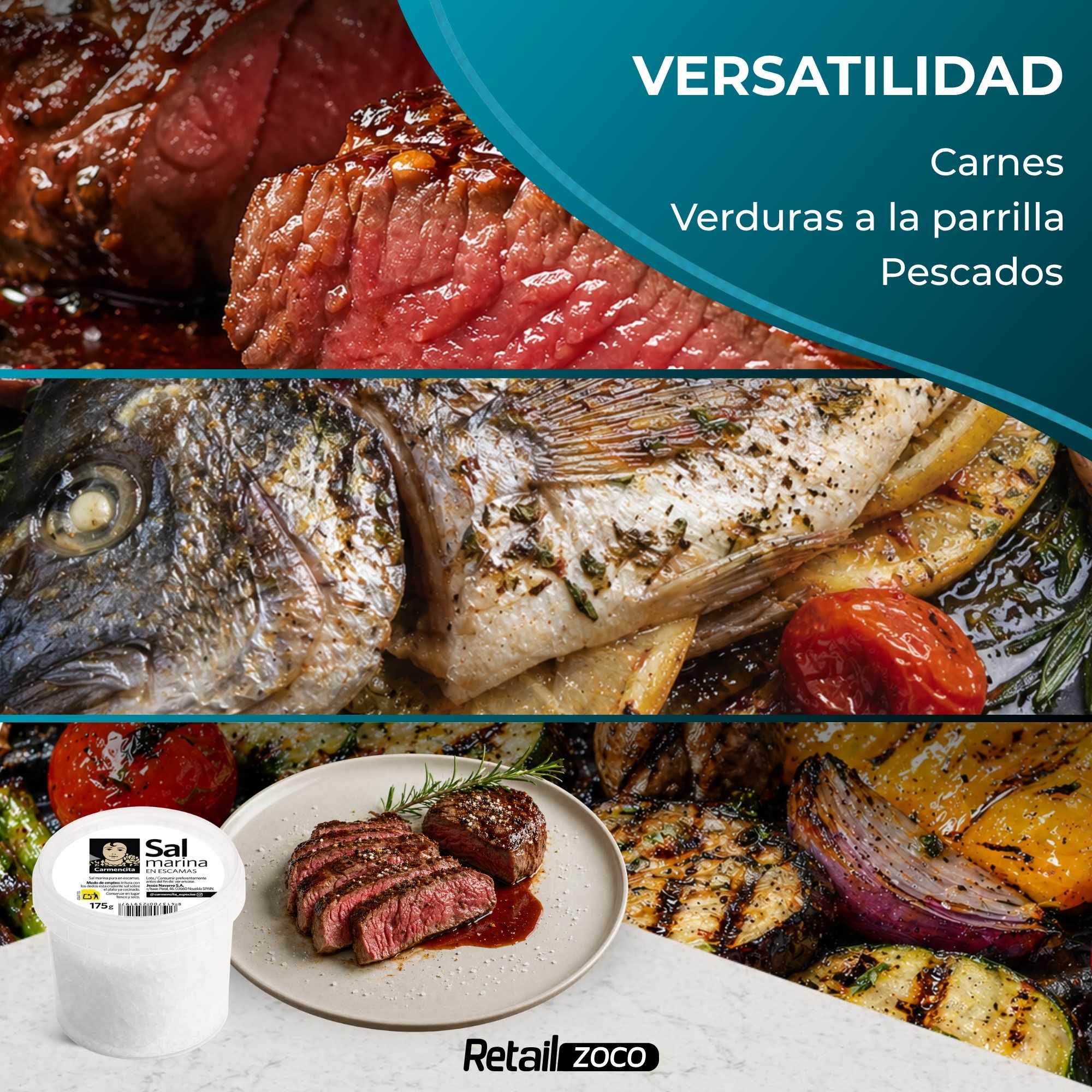 Sal marina escamas Carmencita 175 g - imagen 3