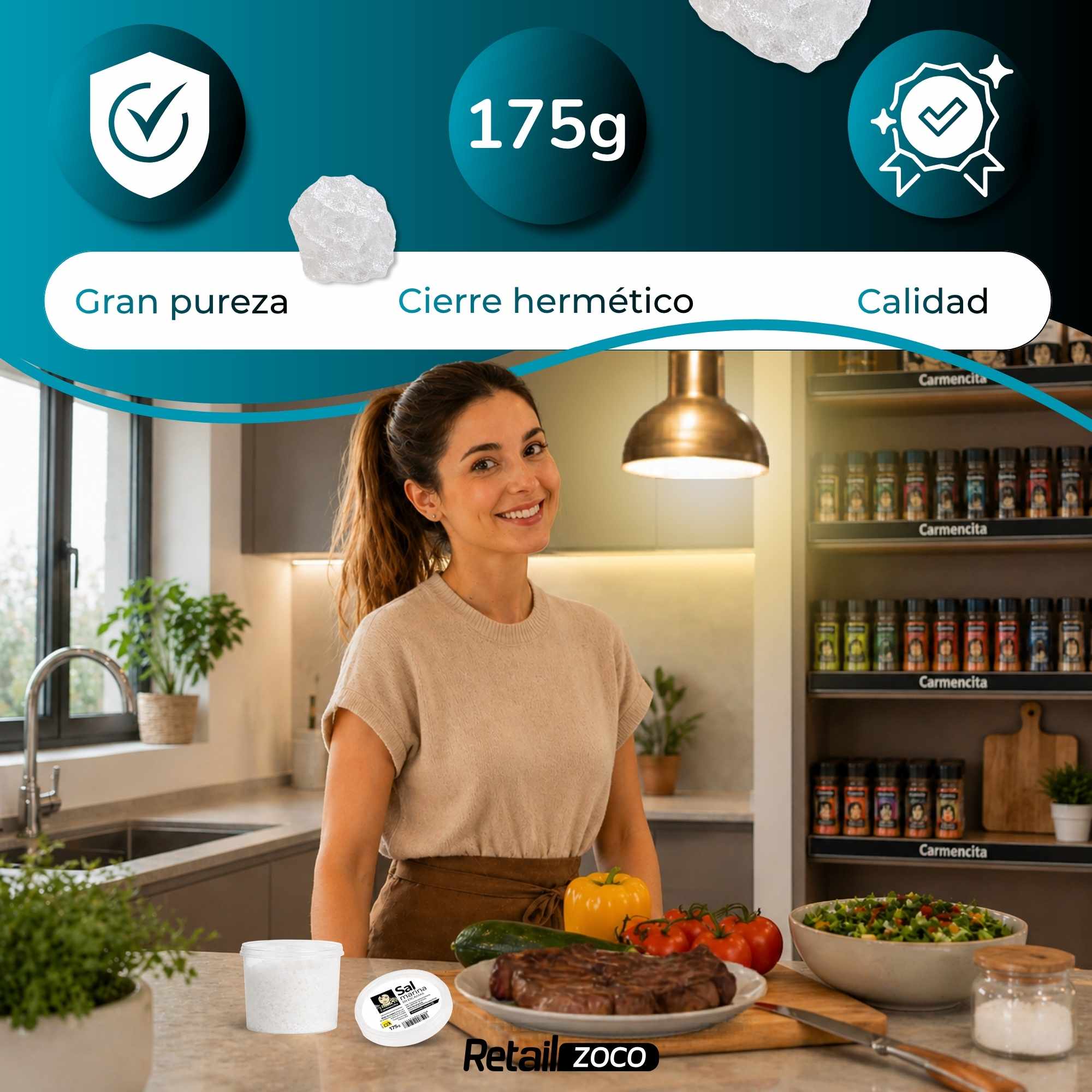 Sal marina escamas Carmencita 175 g - imagen 5