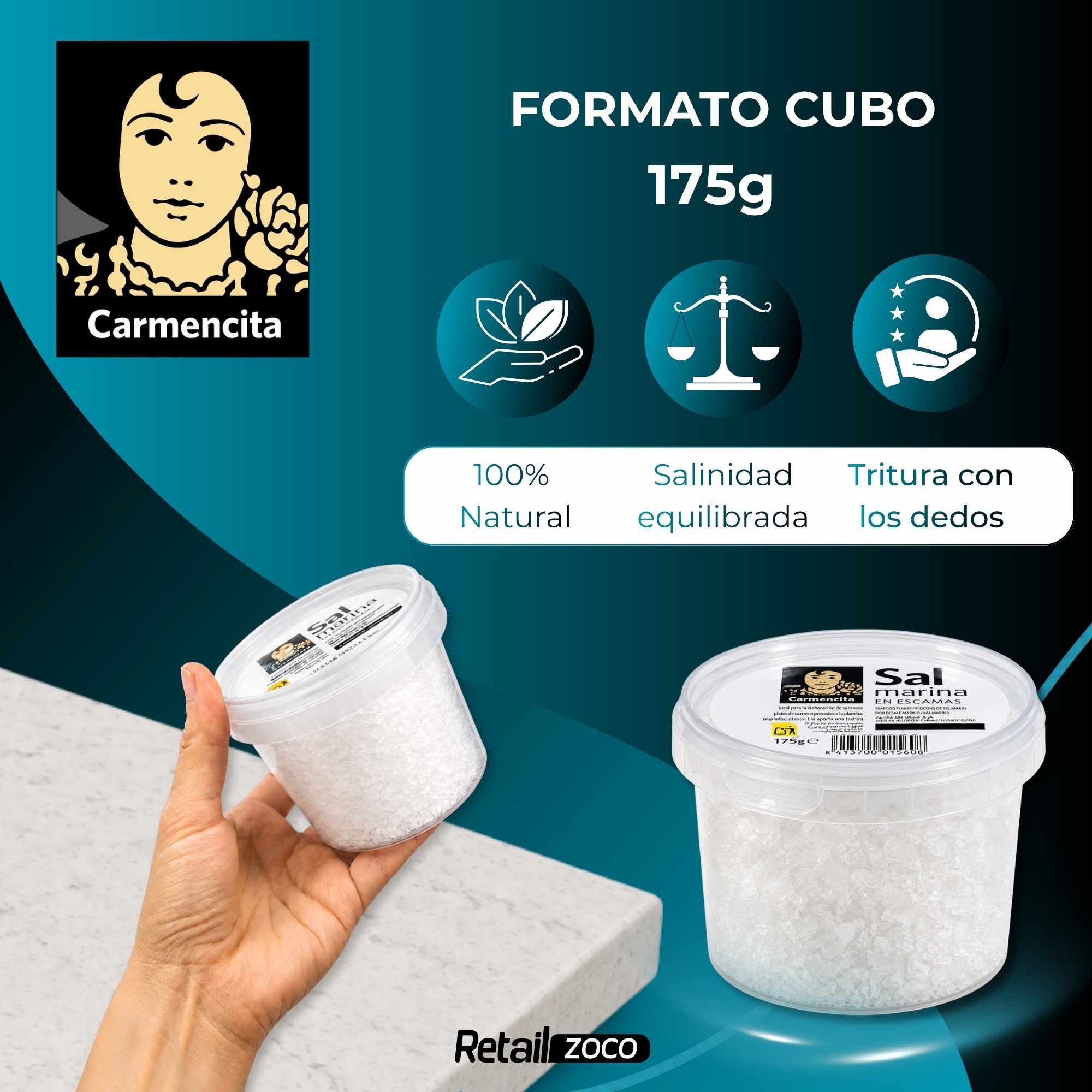 Sal marina escamas Carmencita 175 g - imagen 6
