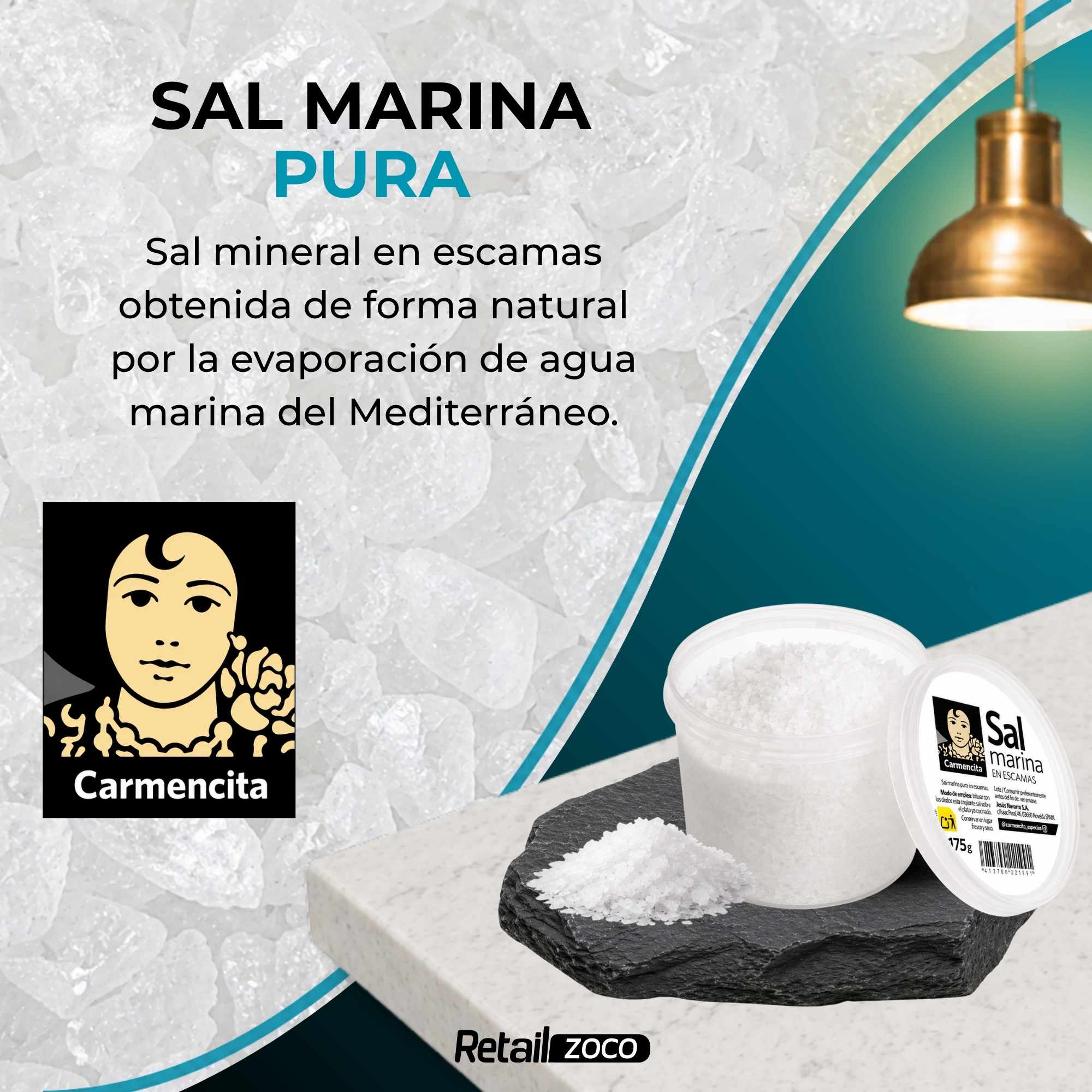 Sal marina escamas Carmencita 175 g - imagen 2