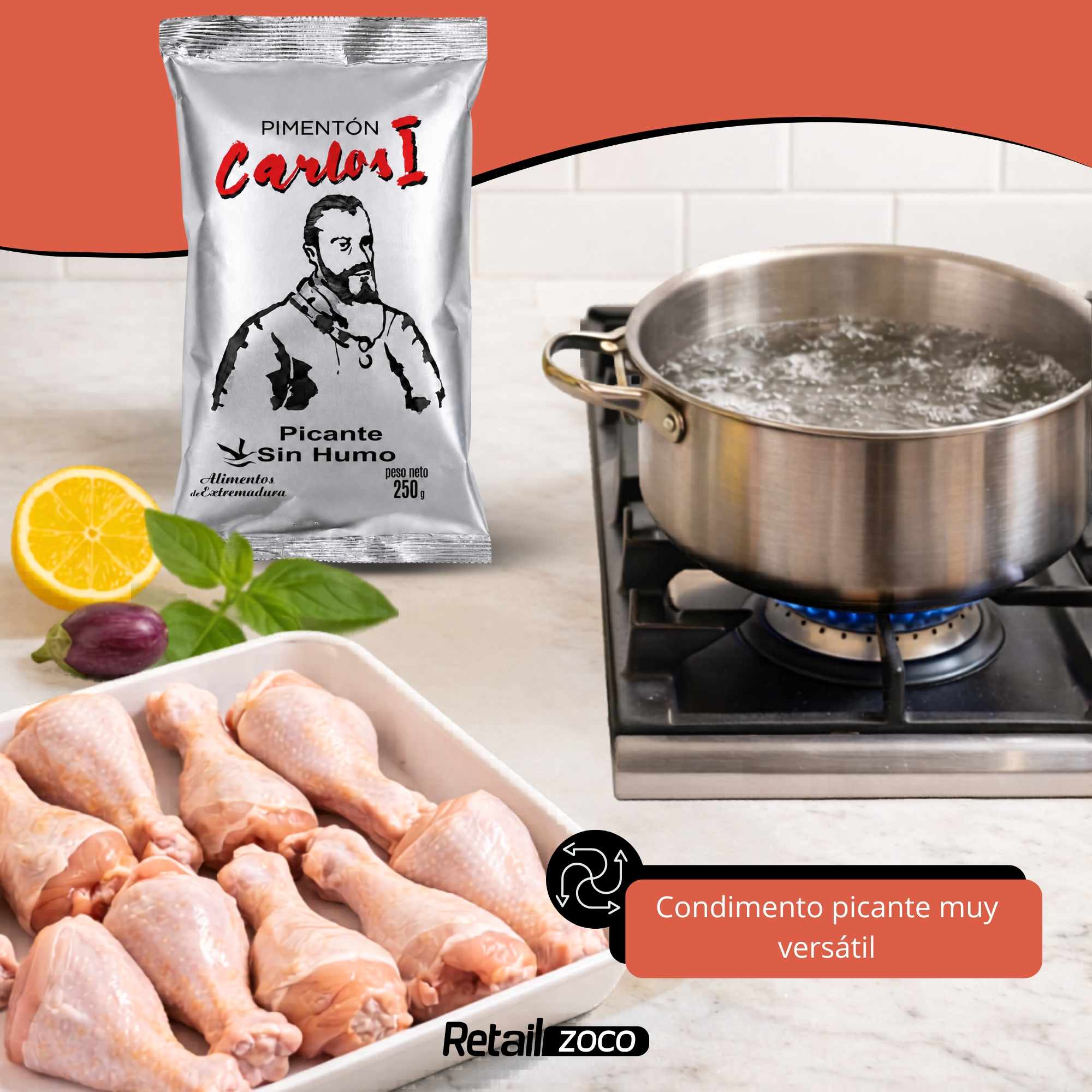 Pimentón de la Vera Sin Humo Picante Carlos I Bolsa 250 gr - imagen 3