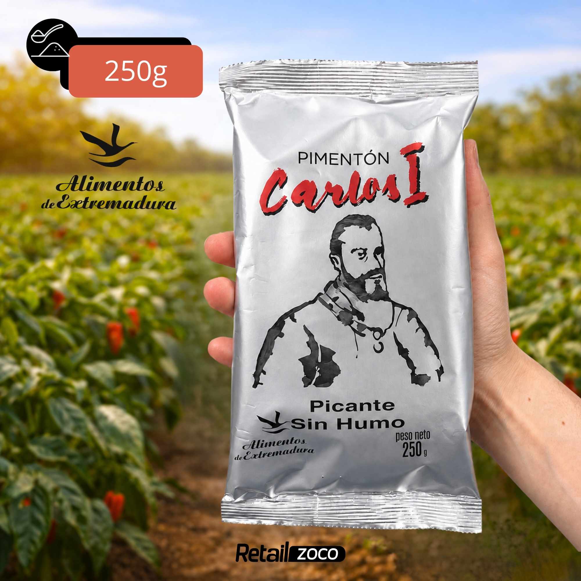 Pimentón de la Vera Sin Humo Picante Carlos I Bolsa 250 gr - imagen 6
