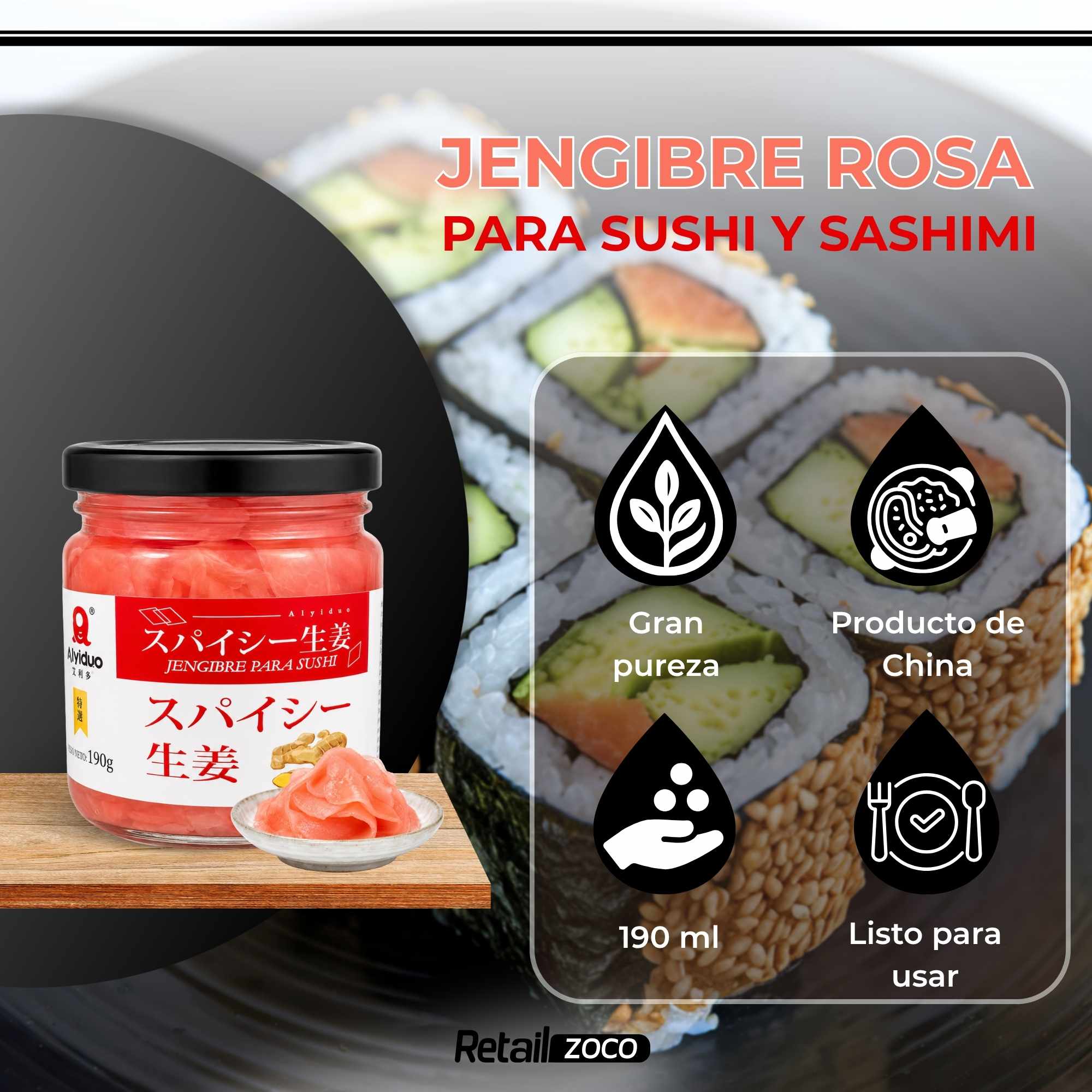 Jengibre rosa para Sushi y Sashimi 190 g - imagen 2