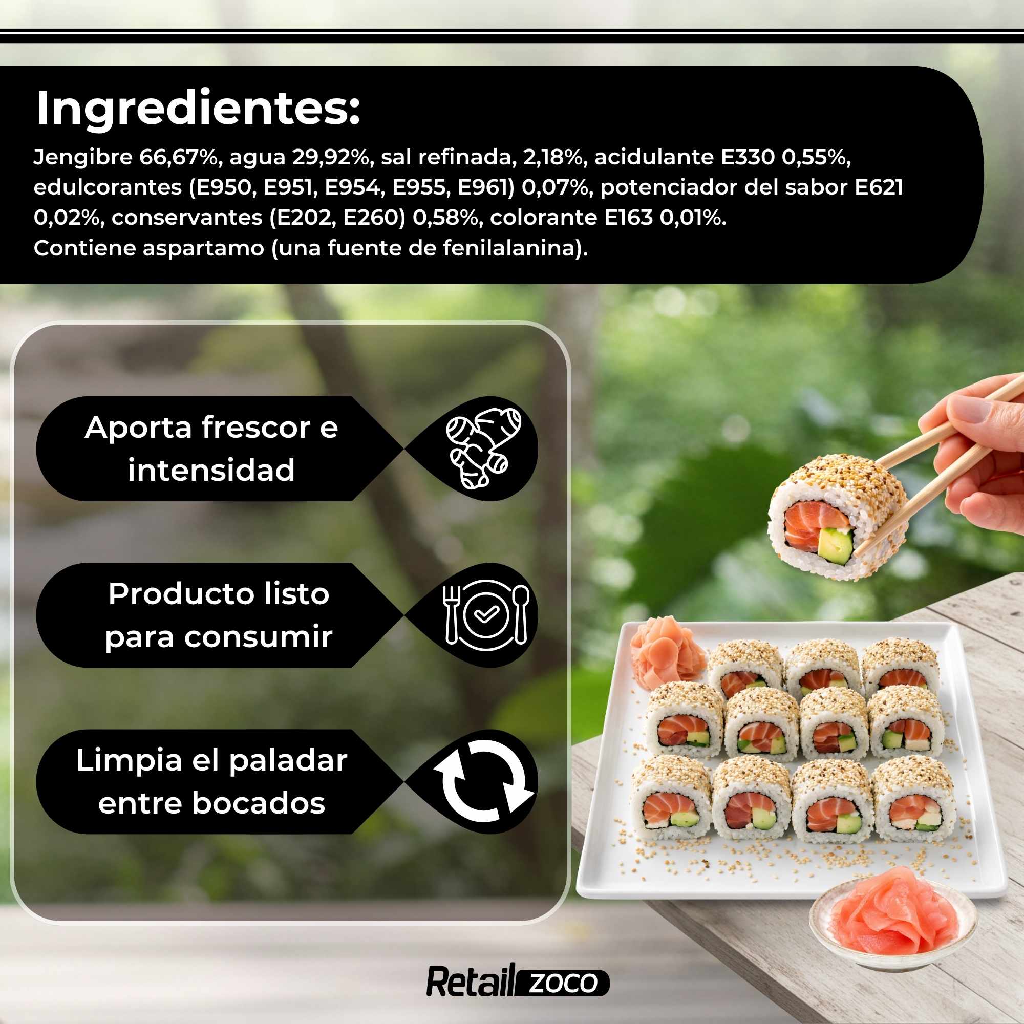 Jengibre rosa para Sushi y Sashimi 190 g - imagen 3