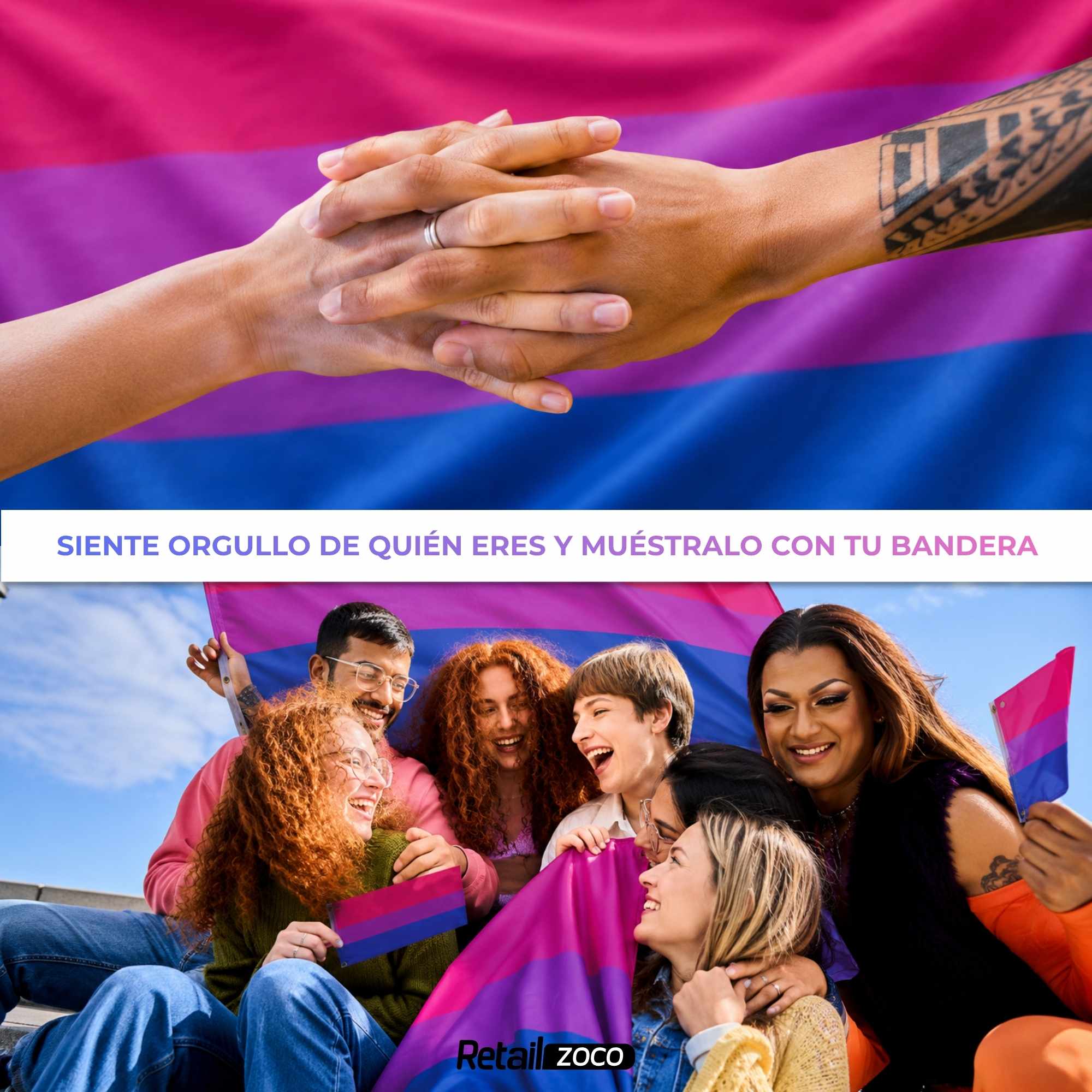 Bandera Bisexual 90x150 cm con 4 ojales - imagen 3