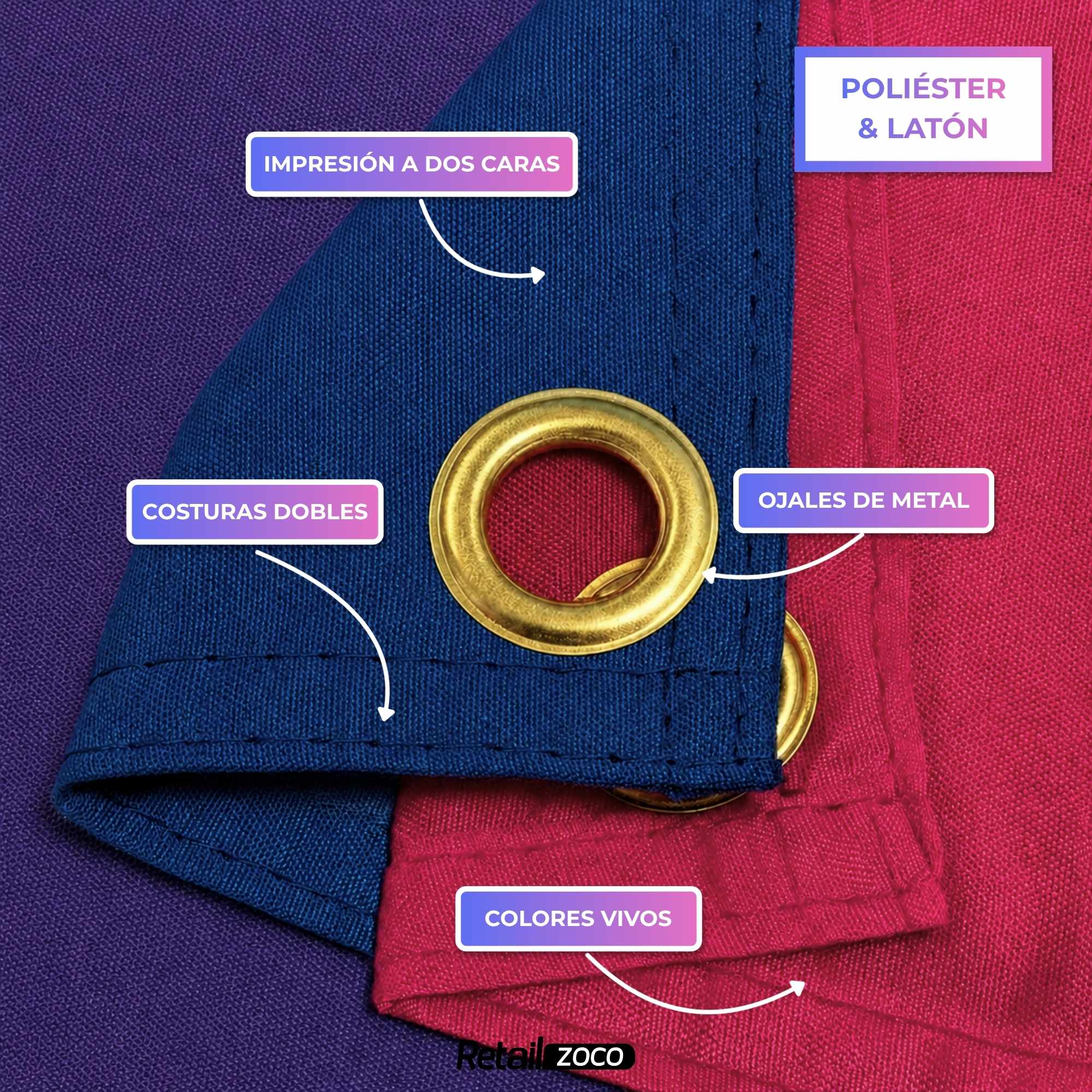 Bandera Bisexual 90x150 cm con 4 ojales - imagen 4
