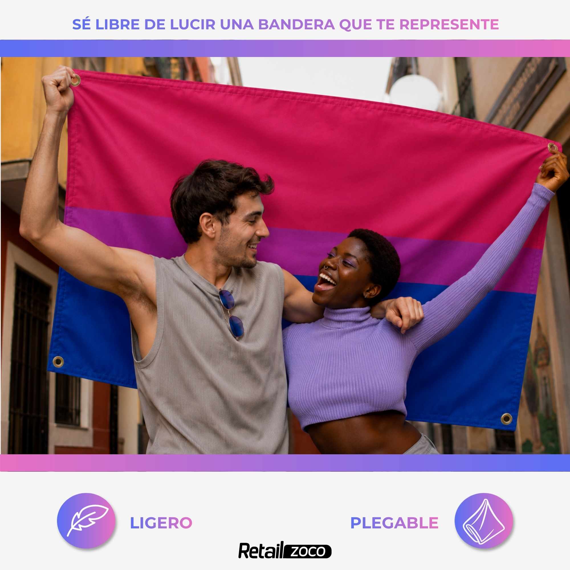Bandera Bisexual 90x150 cm con 4 ojales - imagen 6