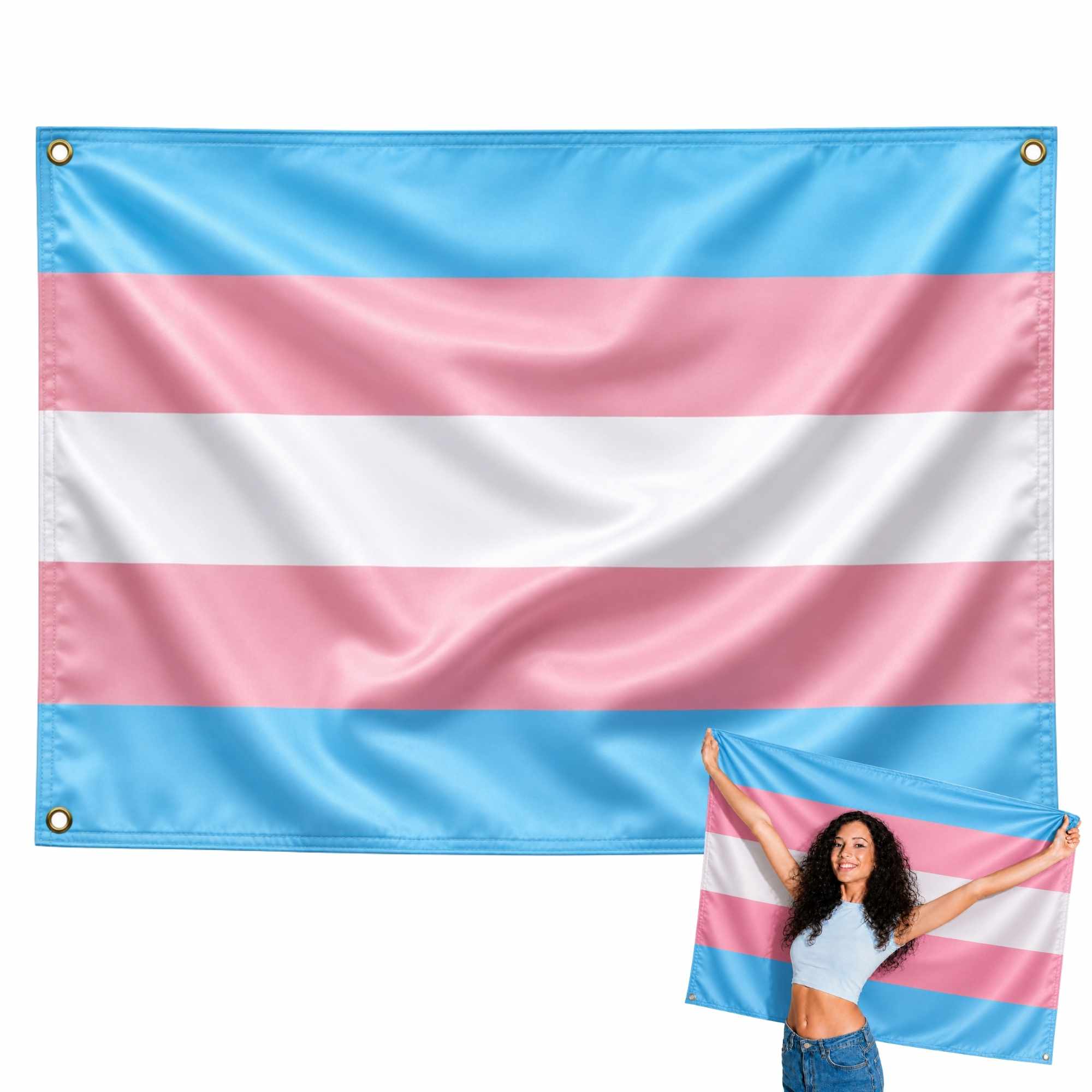 Bandera Transgénero 90x150 cm con 4 ojales - imagen 1