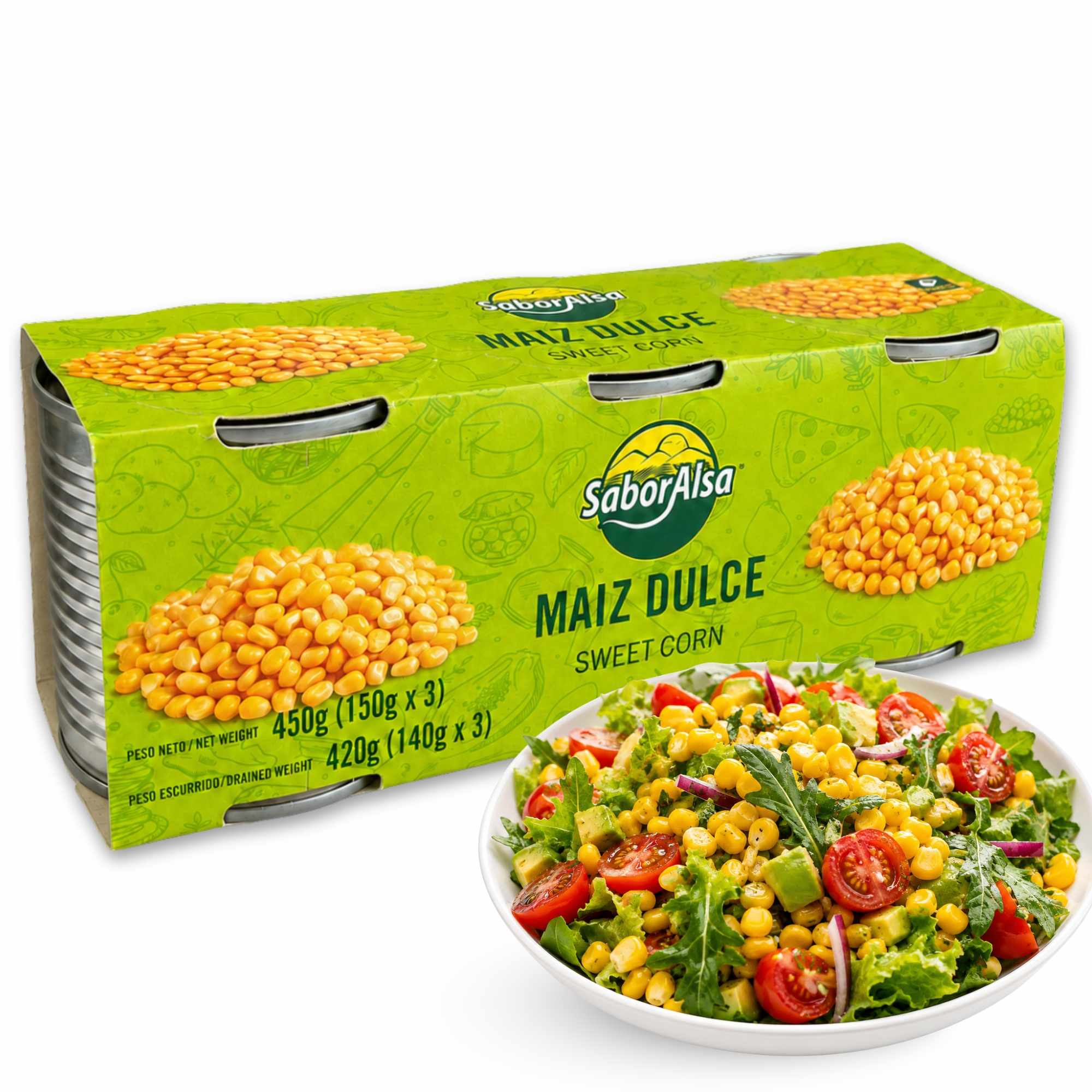 Maíz dulce Pack 3 latas de 150 gr