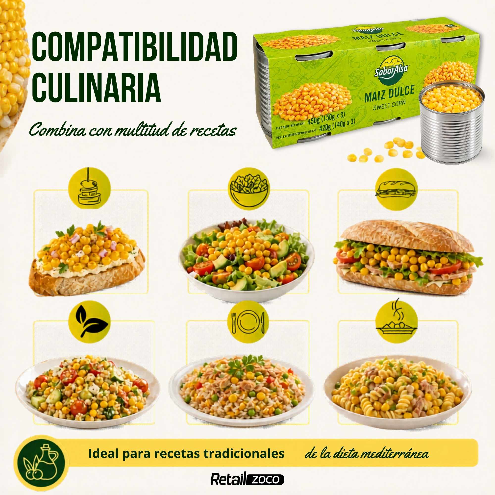 Maíz dulce Pack 3 latas de 150 gr - imagen 6