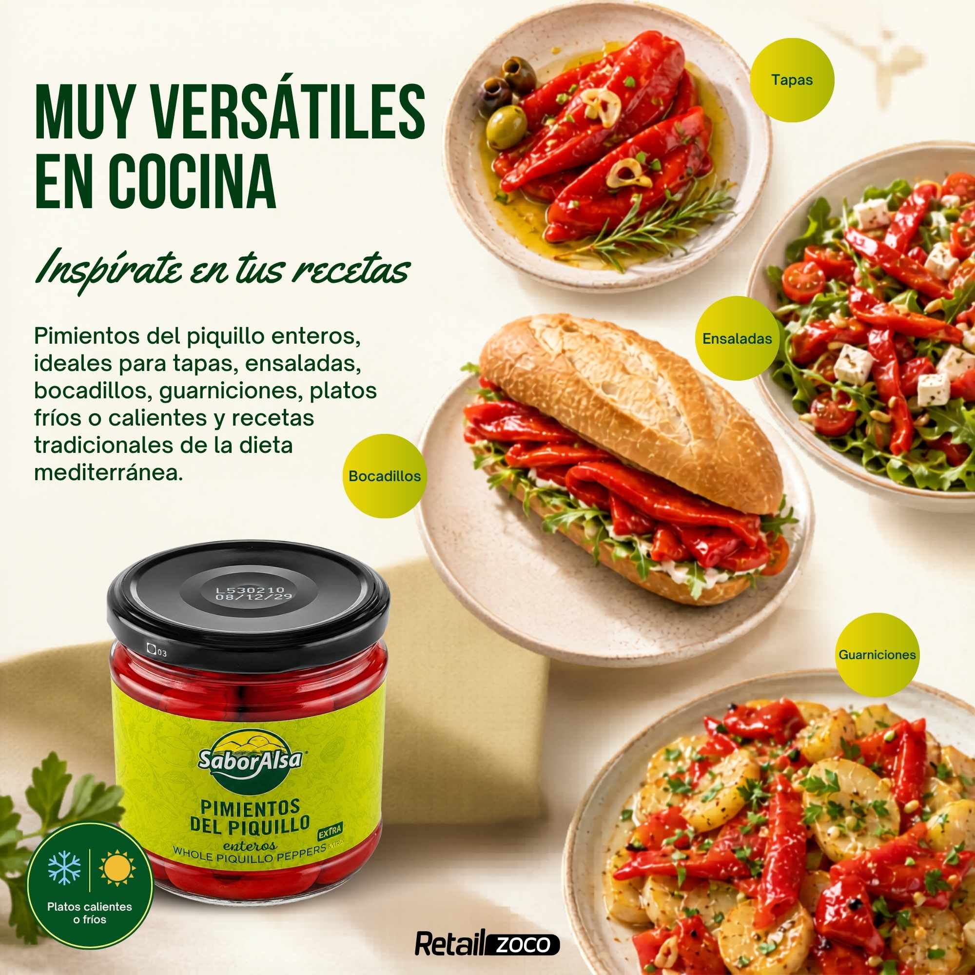 Pimientos del piquillo enteros extra Tarro cristal 340 g - imagen 2