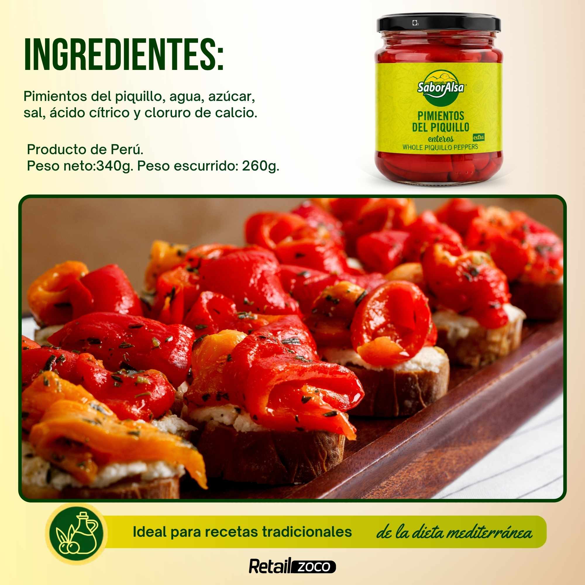 Pimientos del piquillo enteros extra Tarro cristal 340 g - imagen 3