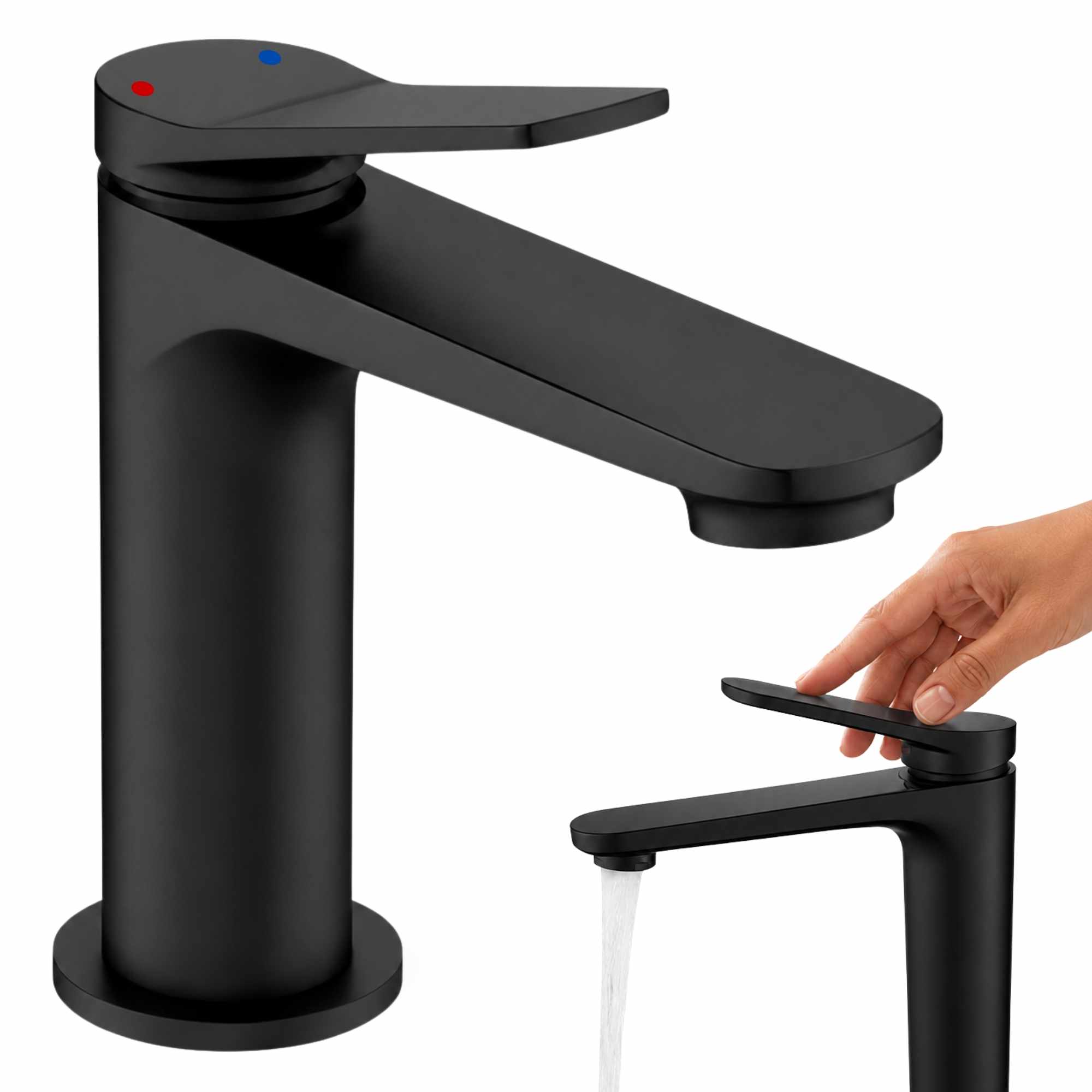 Grifo Monomando para lavabo Negro Mate Borras Colección Avance - imagen 1