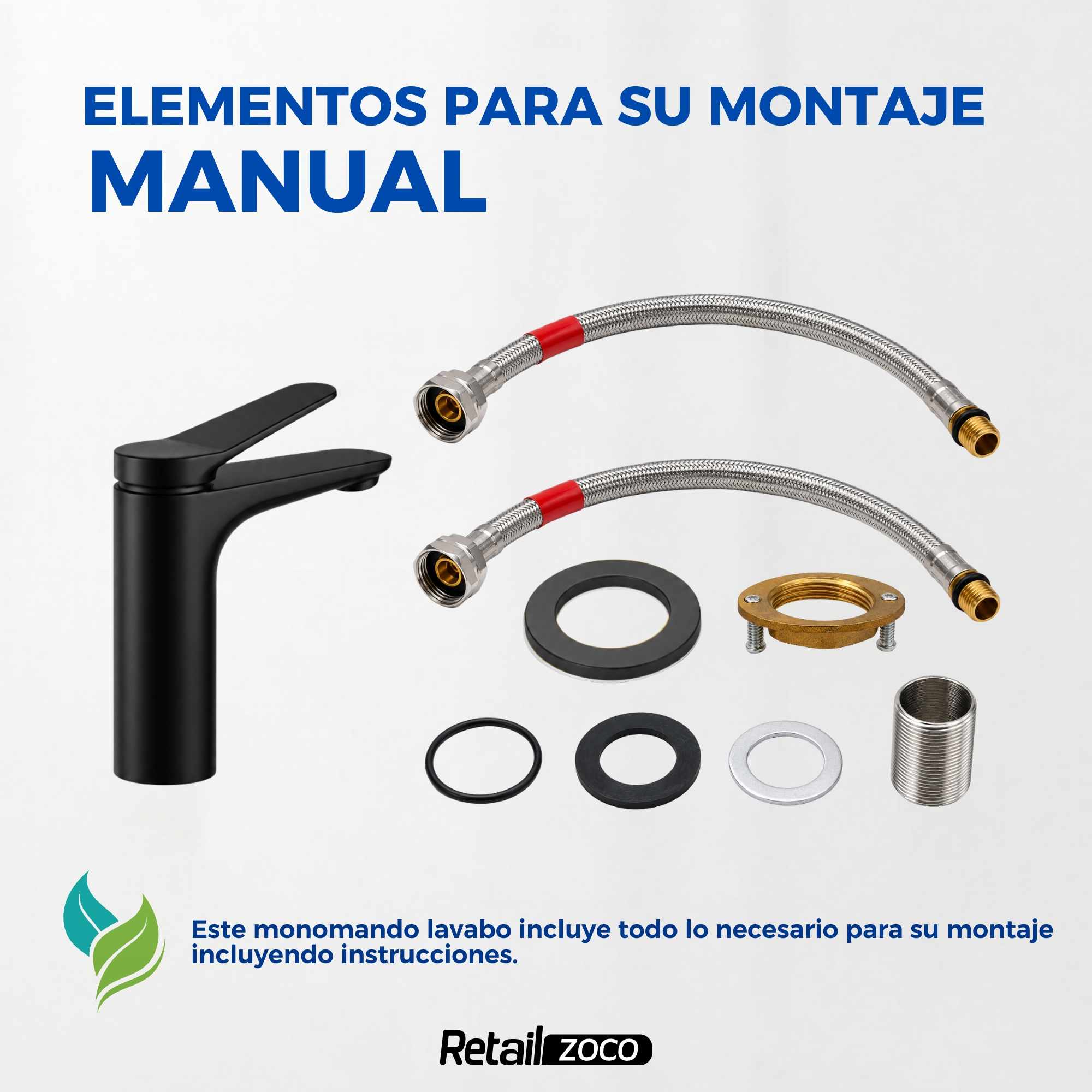 Grifo Monomando para lavabo Negro Mate Borras Colección Avance - imagen 5