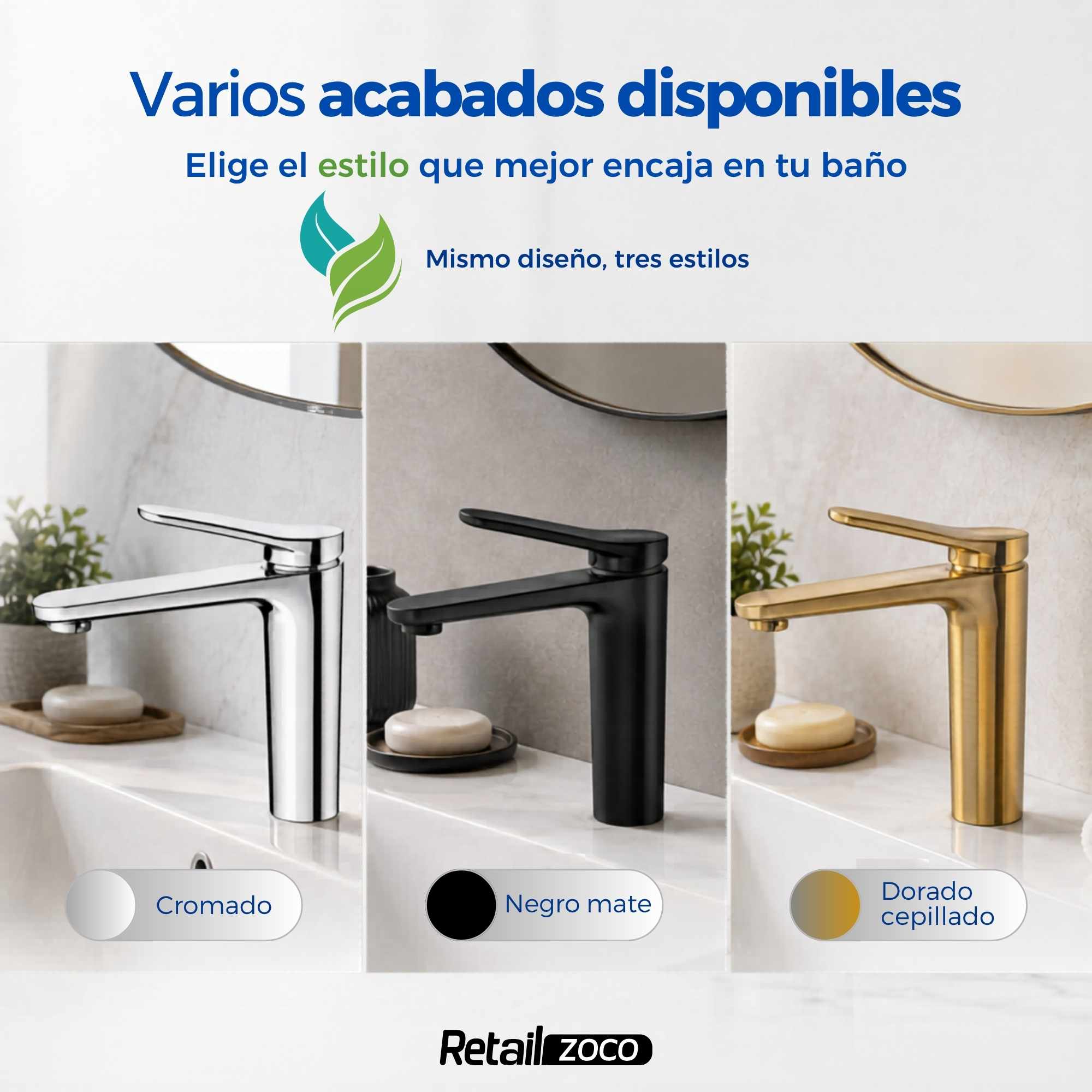 Grifo Monomando para lavabo Negro Mate Borras Colección Avance - imagen 6