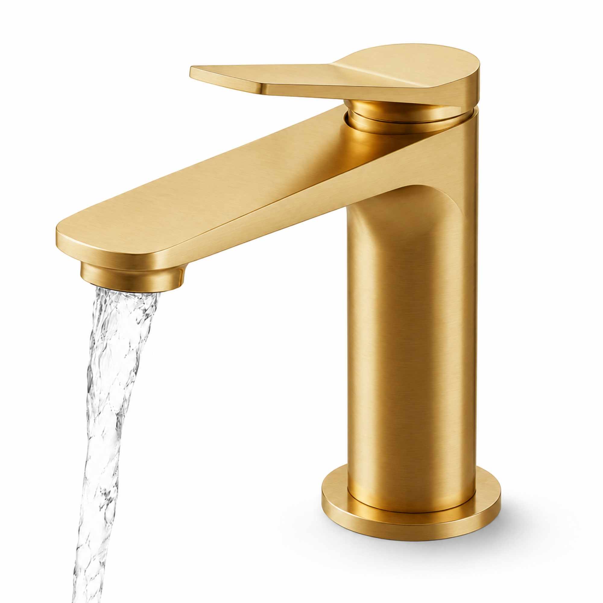 Grifo Monomando para lavabo Dorado Cepillado e Borras Colección Avance