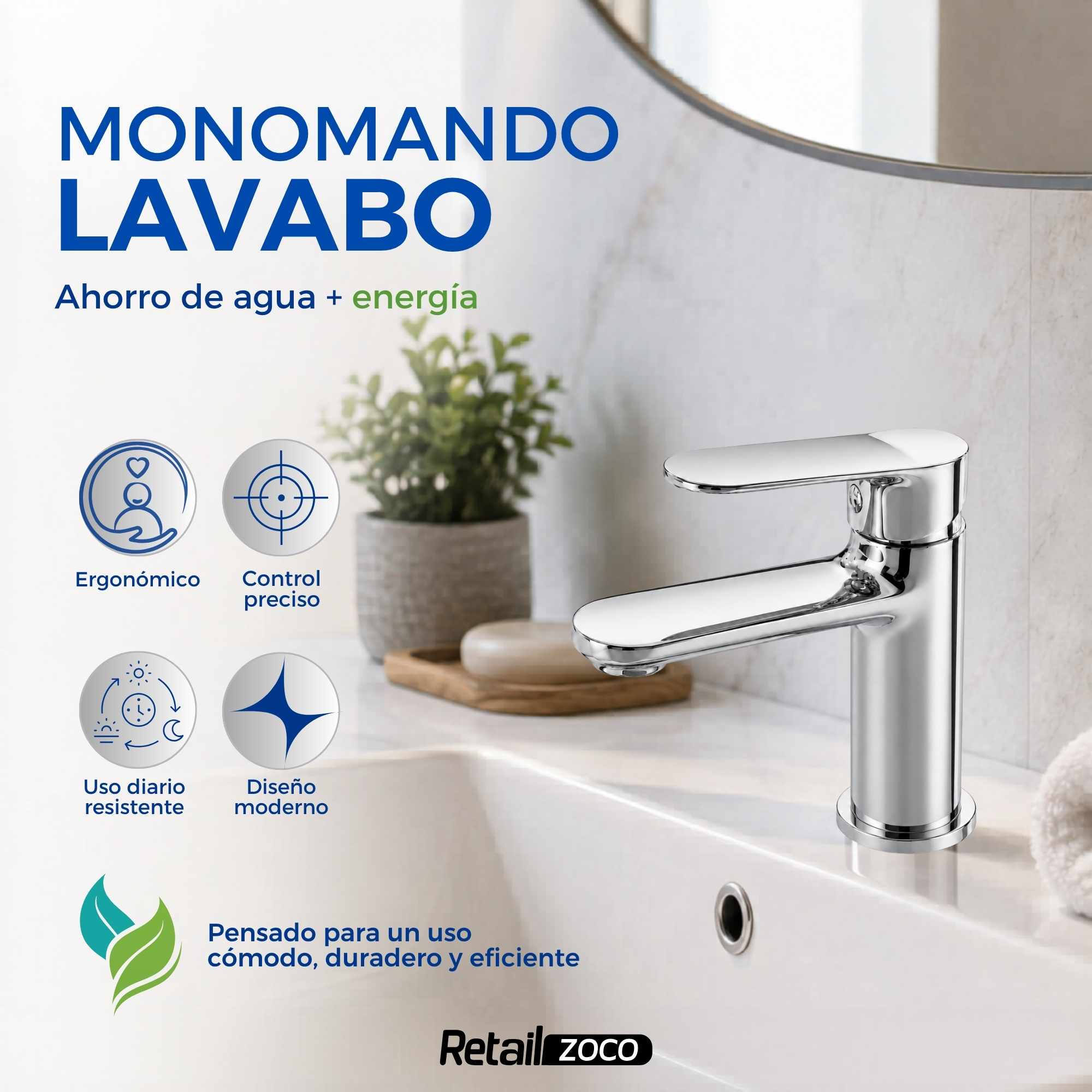 Grifo Monomando para lavabo cromado Borras Colección Talent - imagen 2