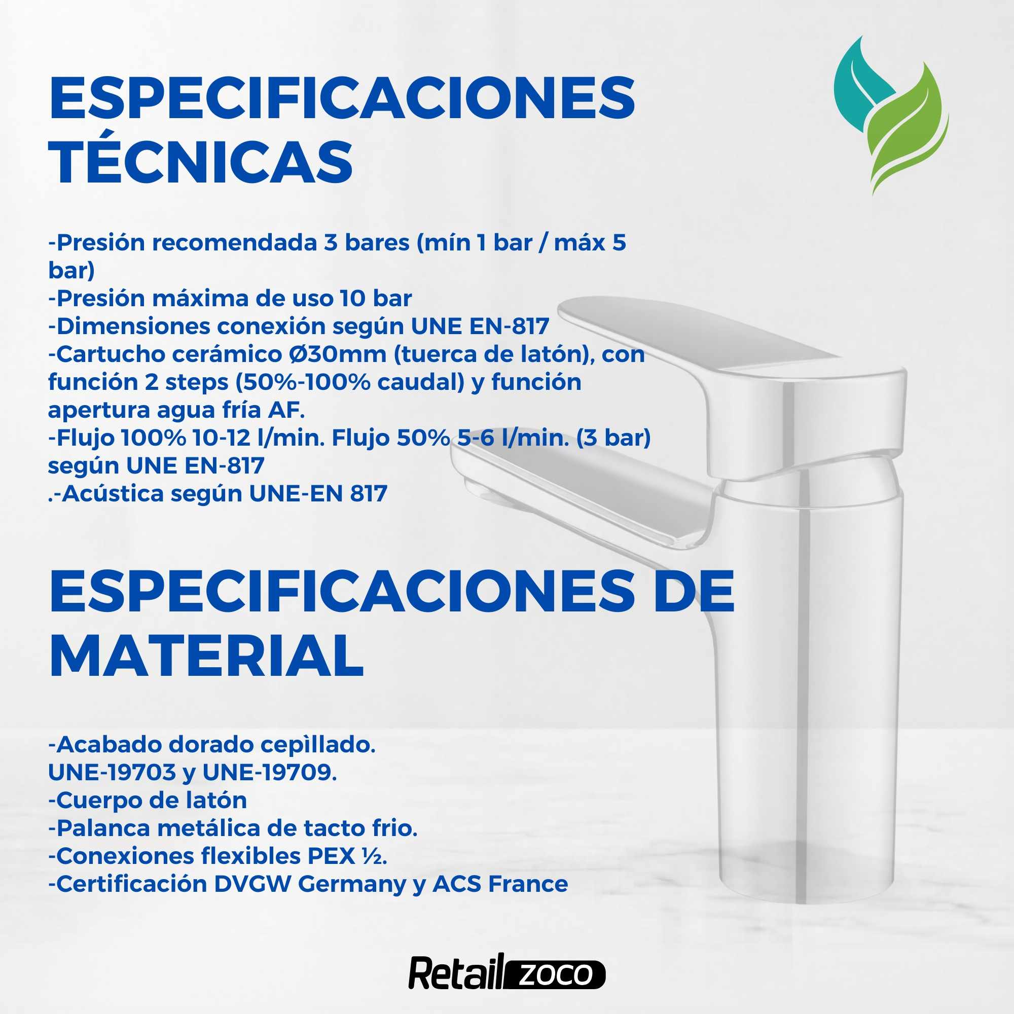 Grifo Monomando para lavabo cromado Borras Colección Talent - imagen 3