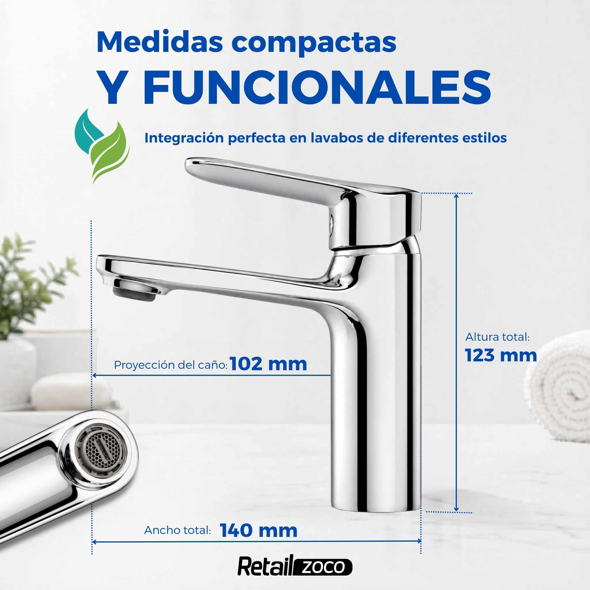 Grifo Monomando para lavabo cromado Borras Colección Talent - imagen 4