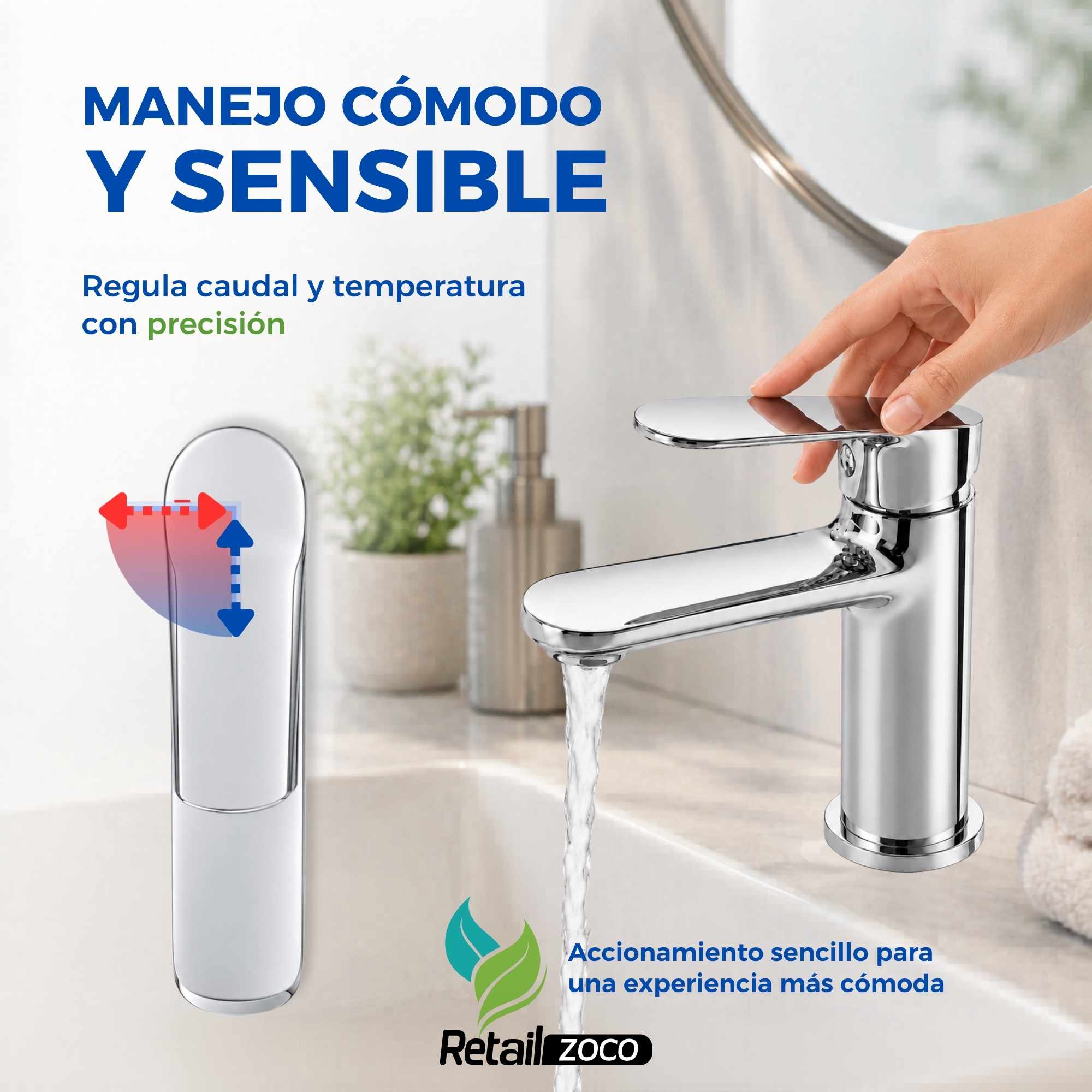 Grifo Monomando para lavabo cromado Borras Colección Talent - imagen 6