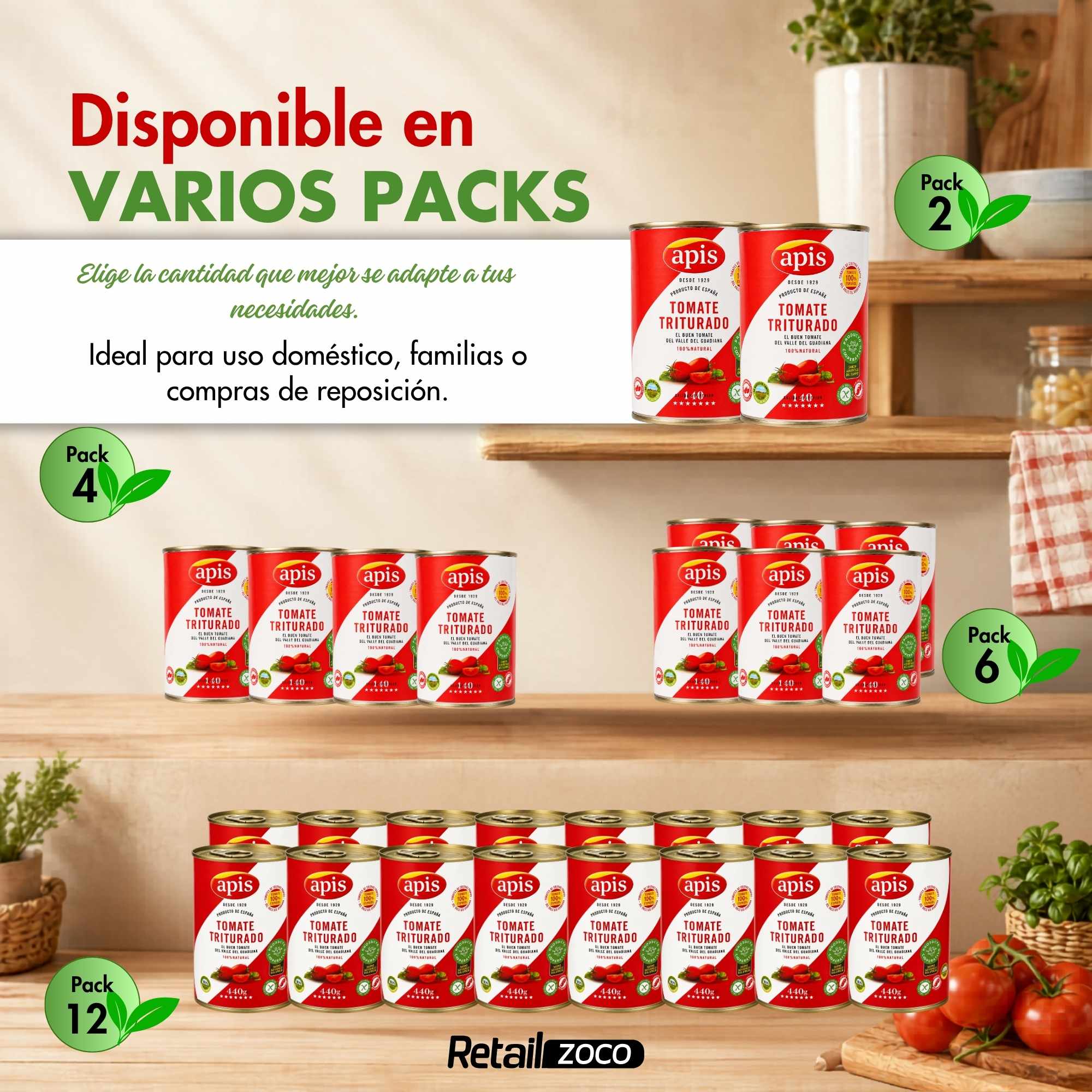 Tomate triturado Apis Lata 400 g Sin Gluten - imagen 6