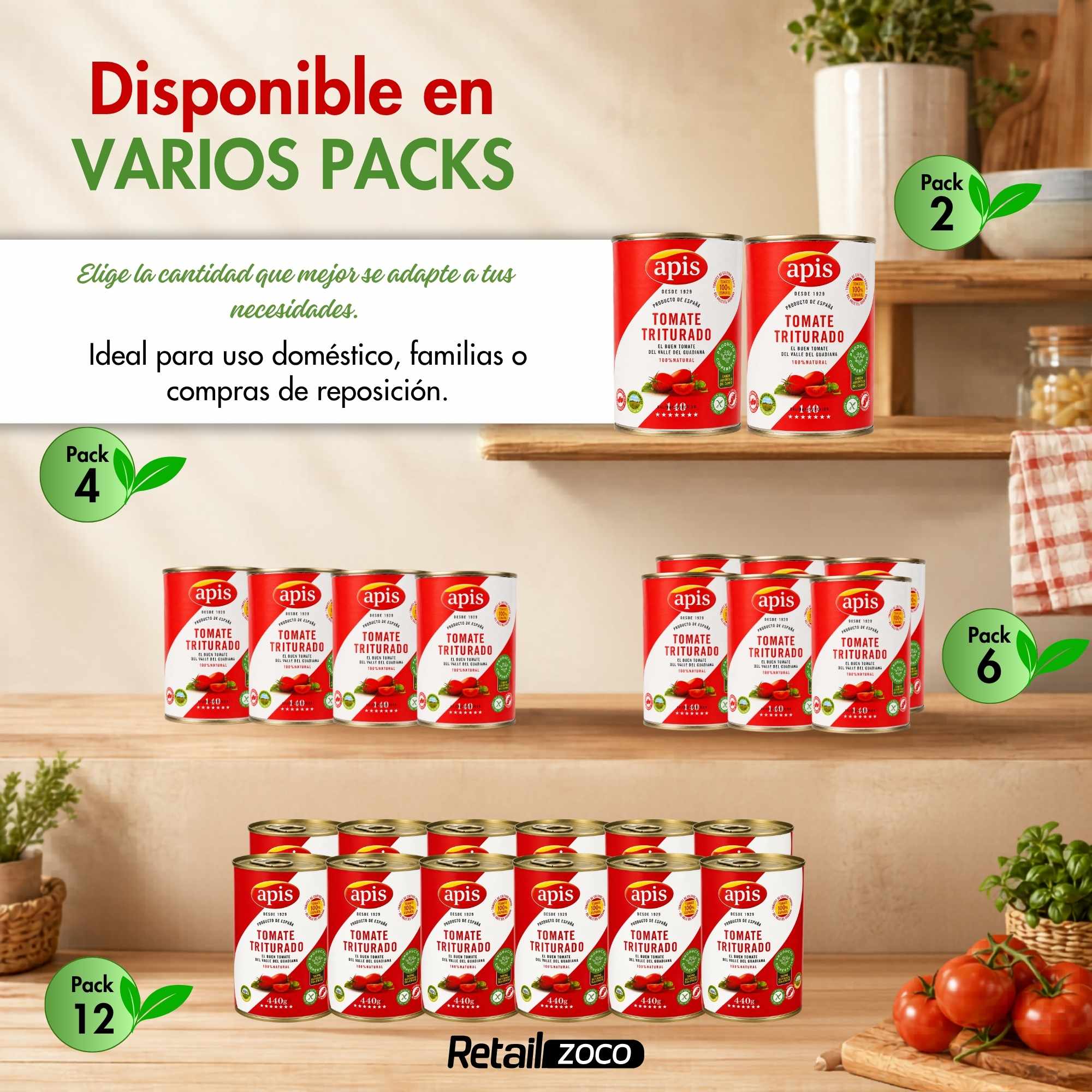 Tomate triturado Apis Lata 400 g Sin Gluten - imagen 6