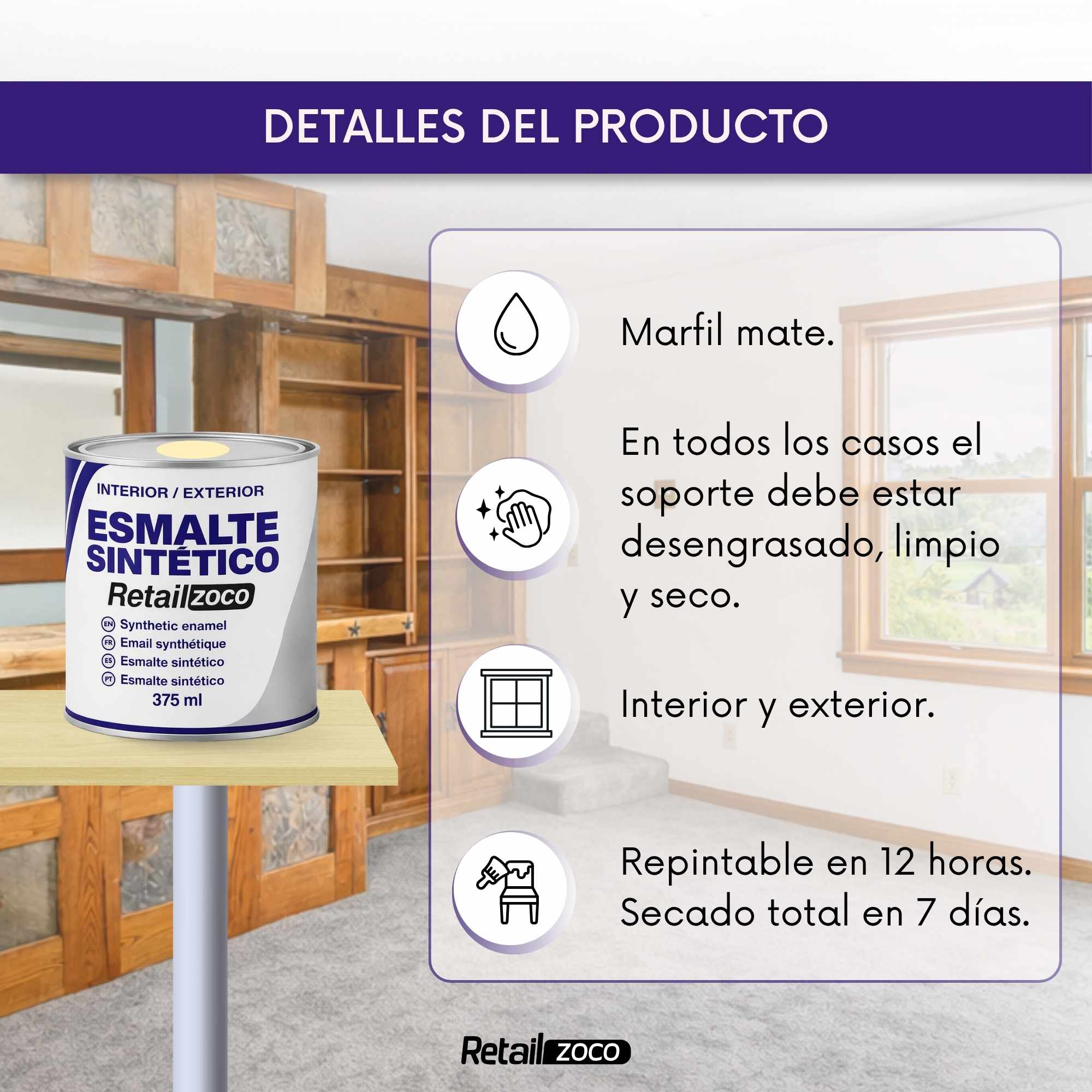 Esmalte sintetico Amarillo Real 375 ml - imagen 4