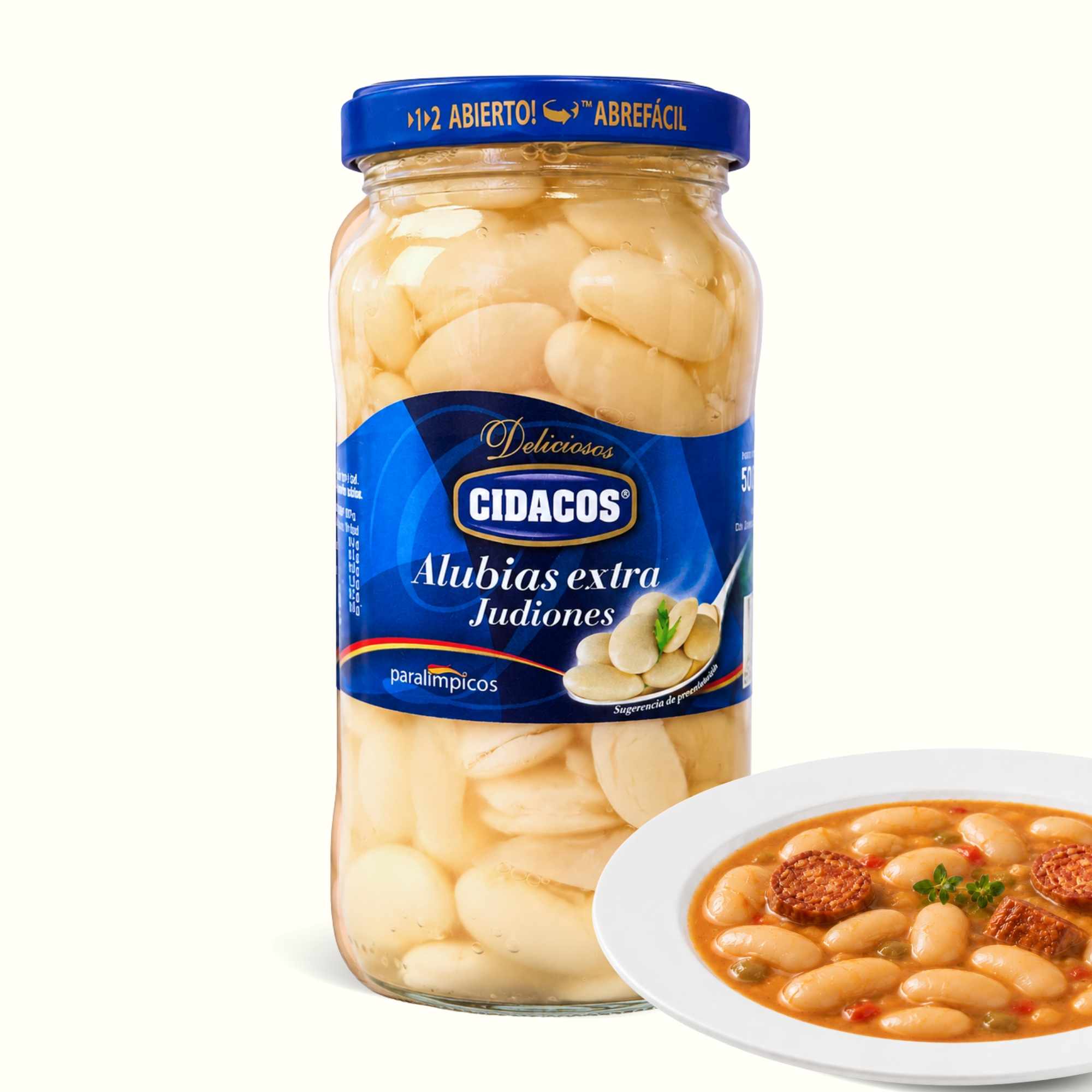 Judiones Cocidos Extra Tarro Cristal Peso neto 570 g - imagen 1