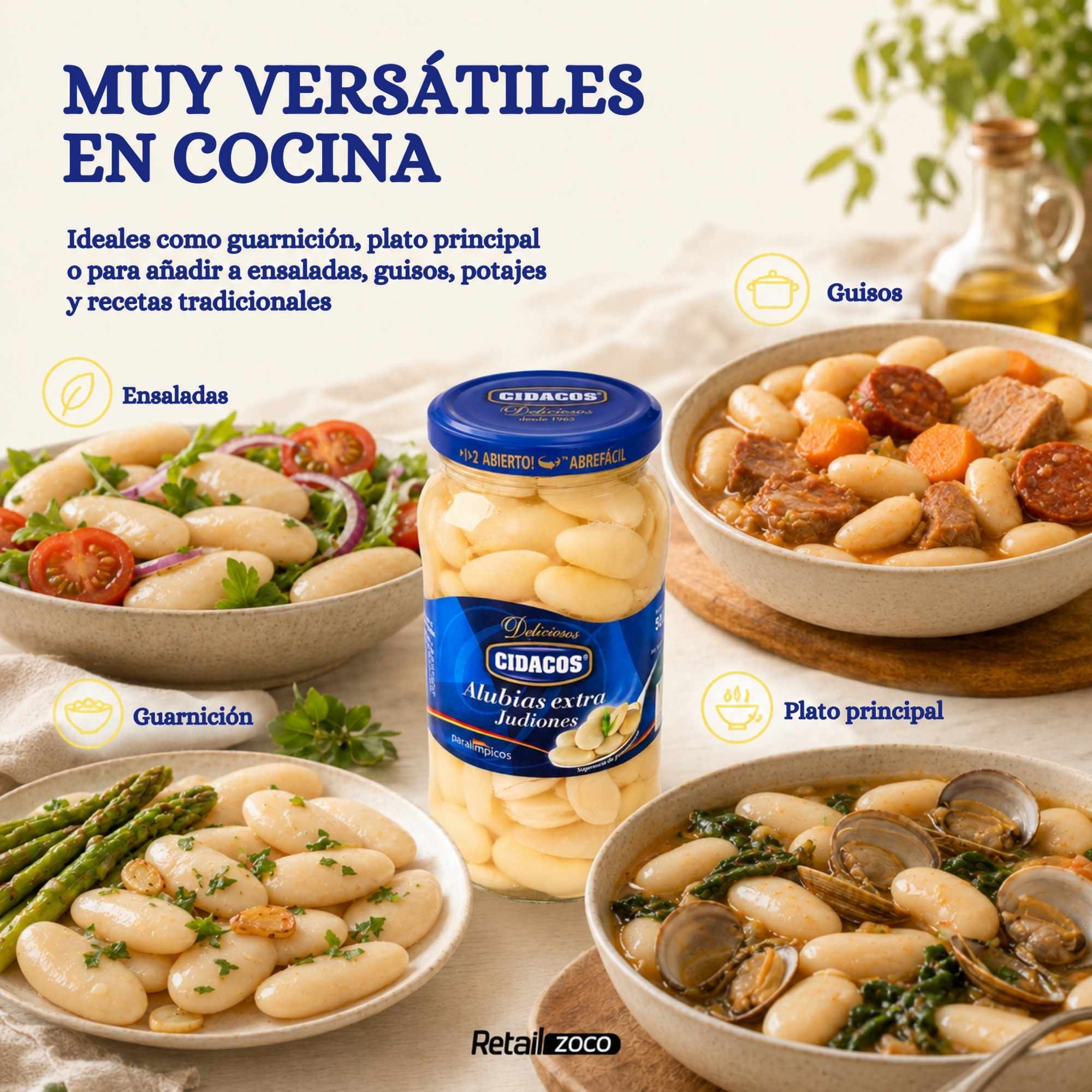 Judiones Cocidos Extra Tarro Cristal Peso neto 570 g - imagen 4