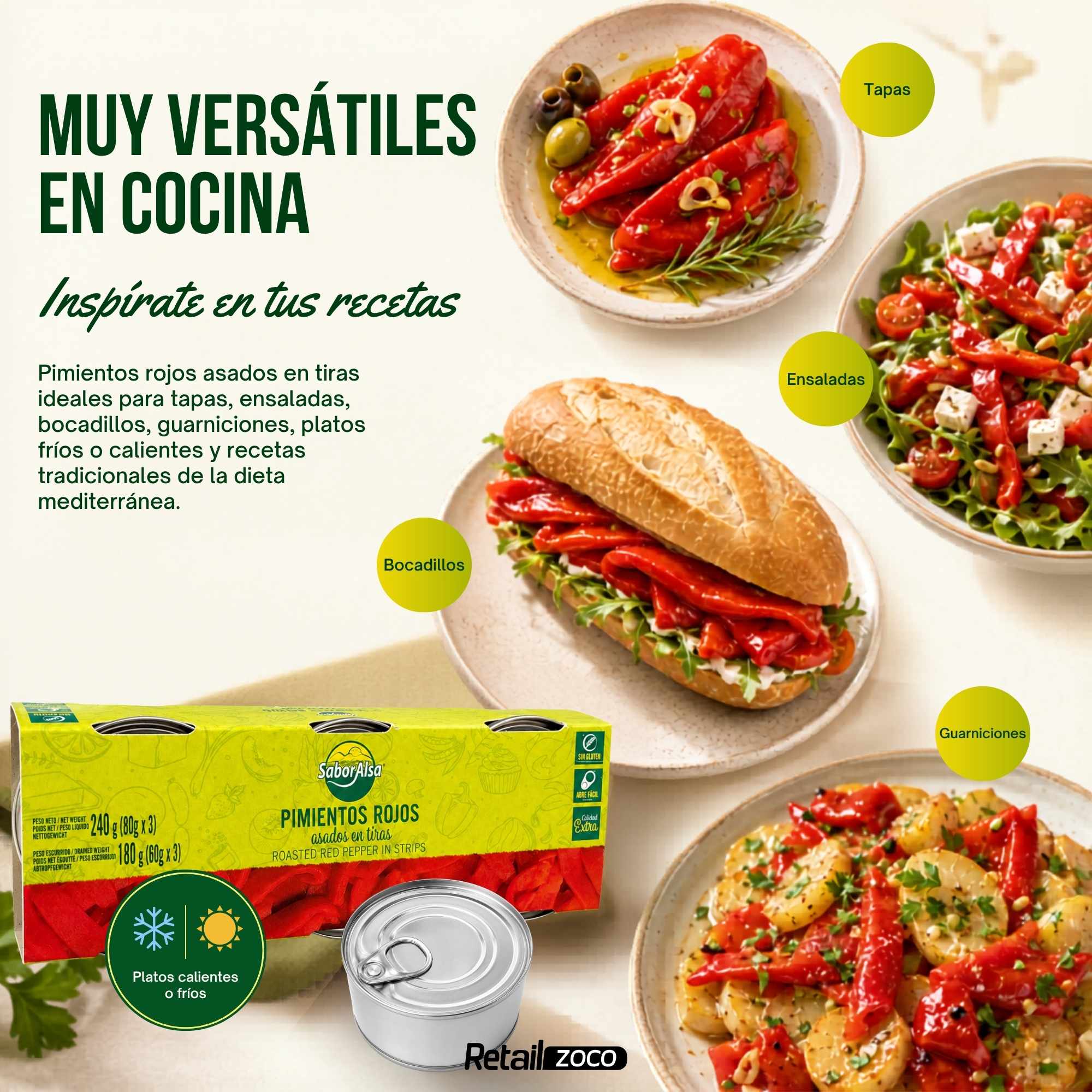 Pimiento Rojo Asado Tiras Pack 3 latas de 80 gr - imagen 2