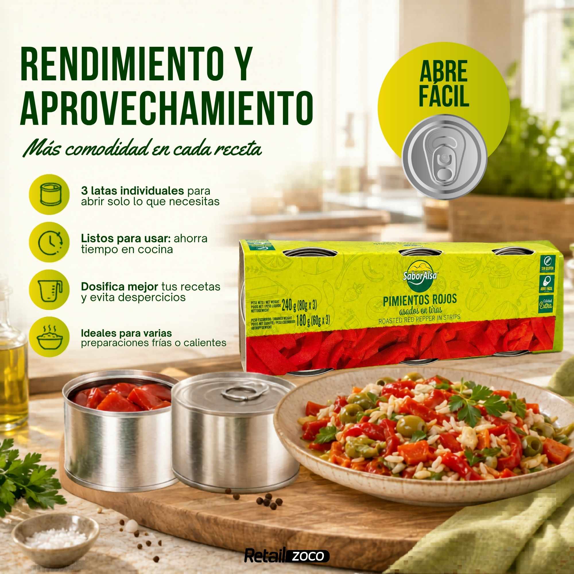 Pimiento Rojo Asado Tiras Pack 3 latas de 80 gr - imagen 6