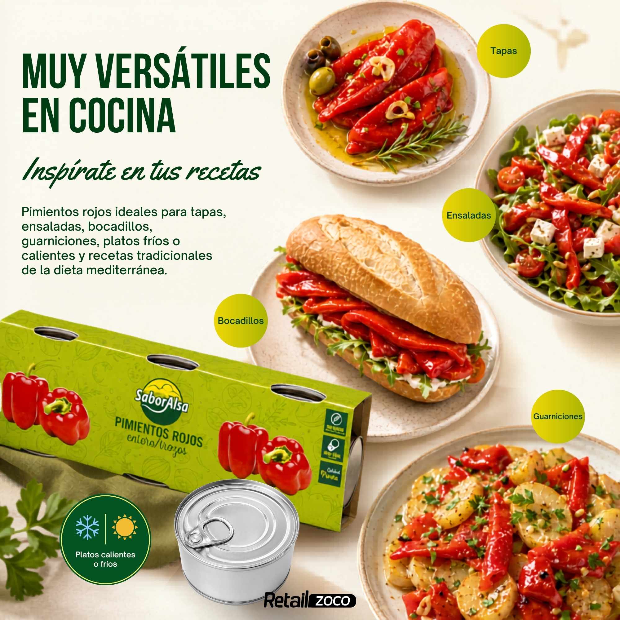 Pimiento Rojo Asado Enteros Pack 3 latas de 80 gr - imagen 2