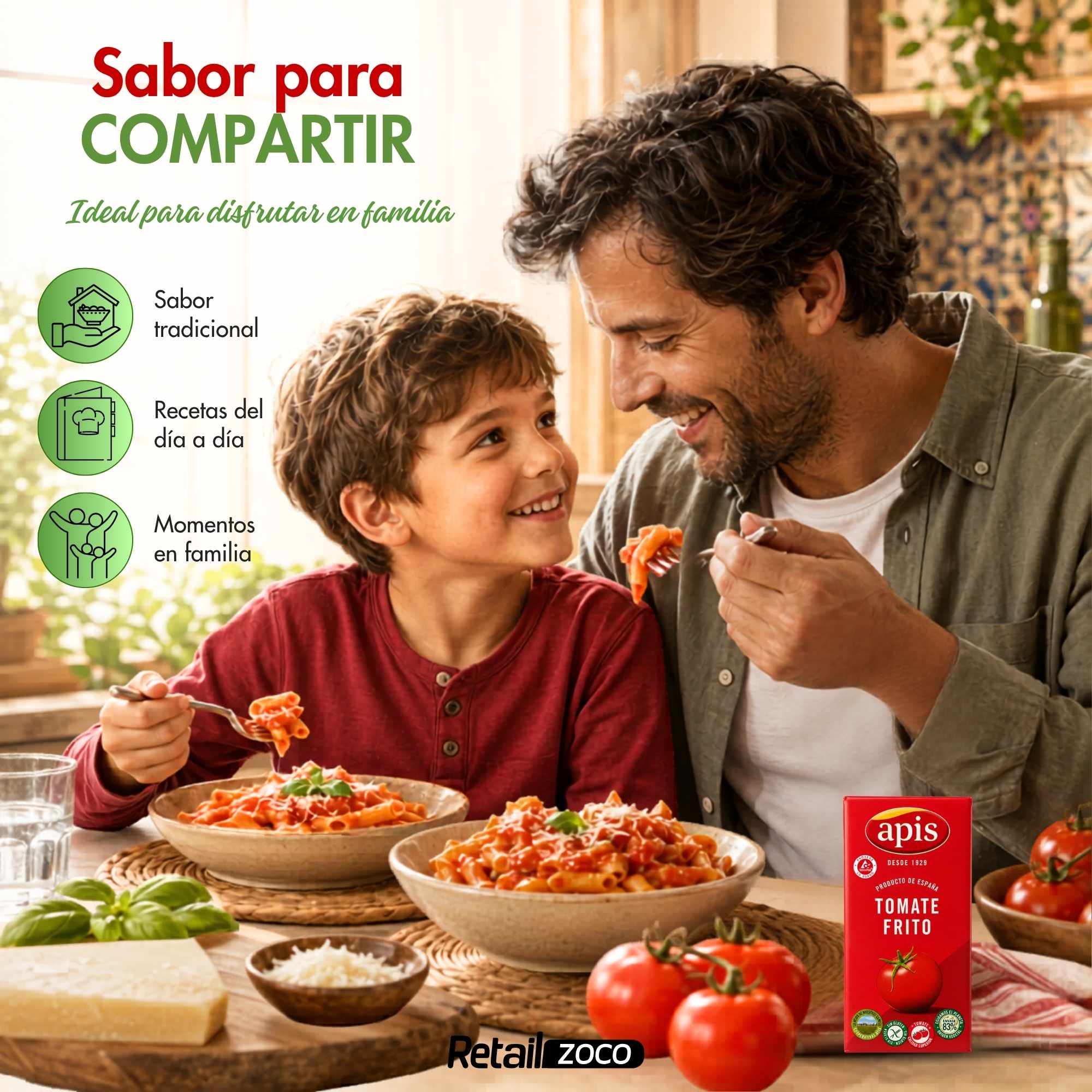 Tomate frito Apis Aceite Girasol Pack brik 3 unidades de 400 g Sin gluten - imagen 5